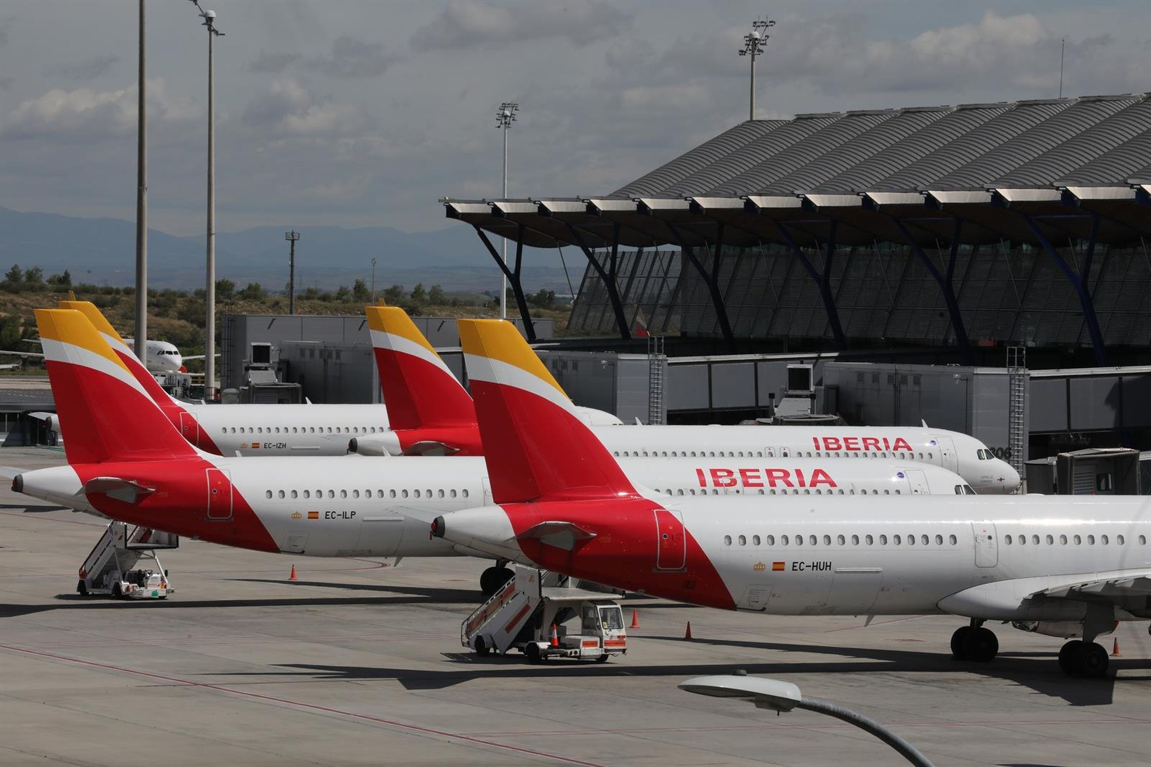 Aviones de Iberia en el Aeropuerto de Madrid-Barajas Adolfo Suárez.