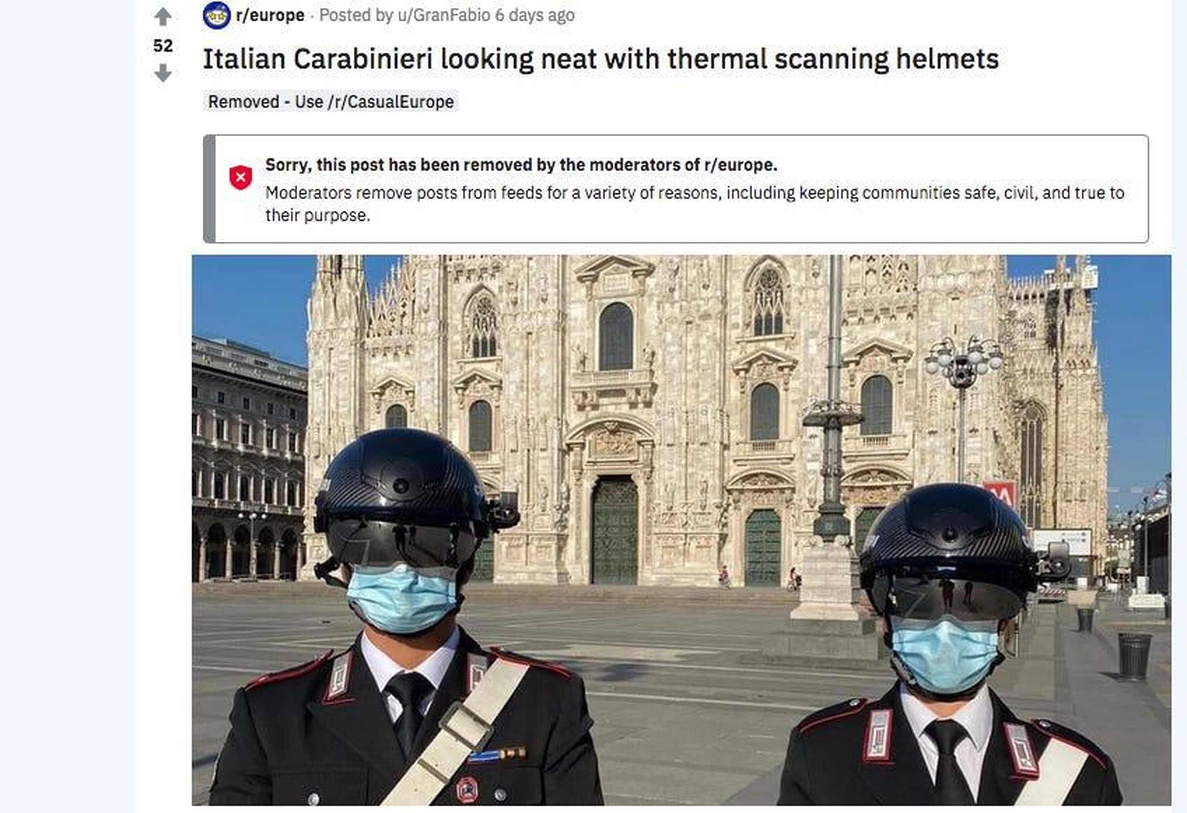 La policía italiana usando los cascos inteligentes de KC Wearable en Milán.