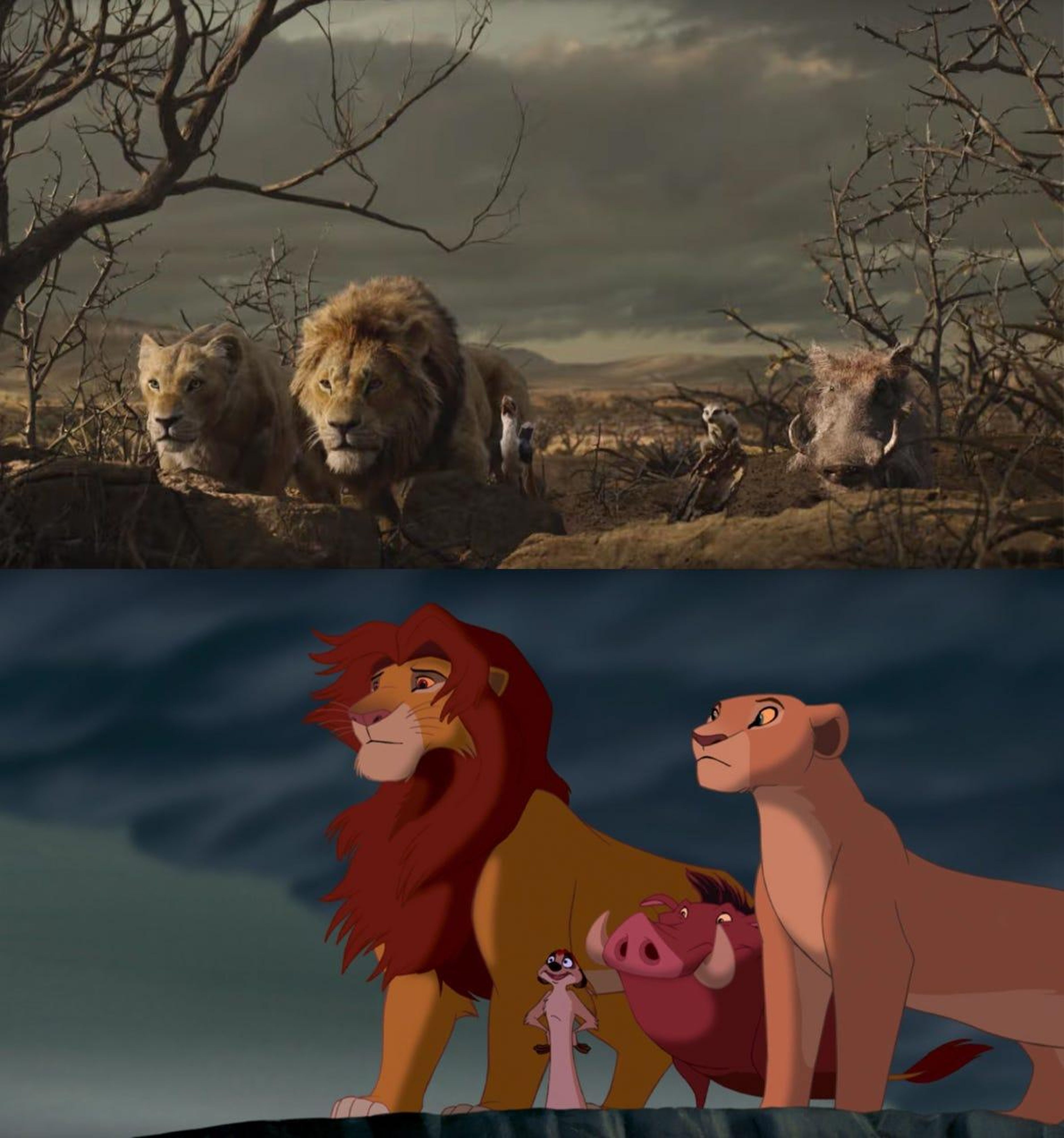Un vistazo al remake CG de "El Rey León" junto al original animado.