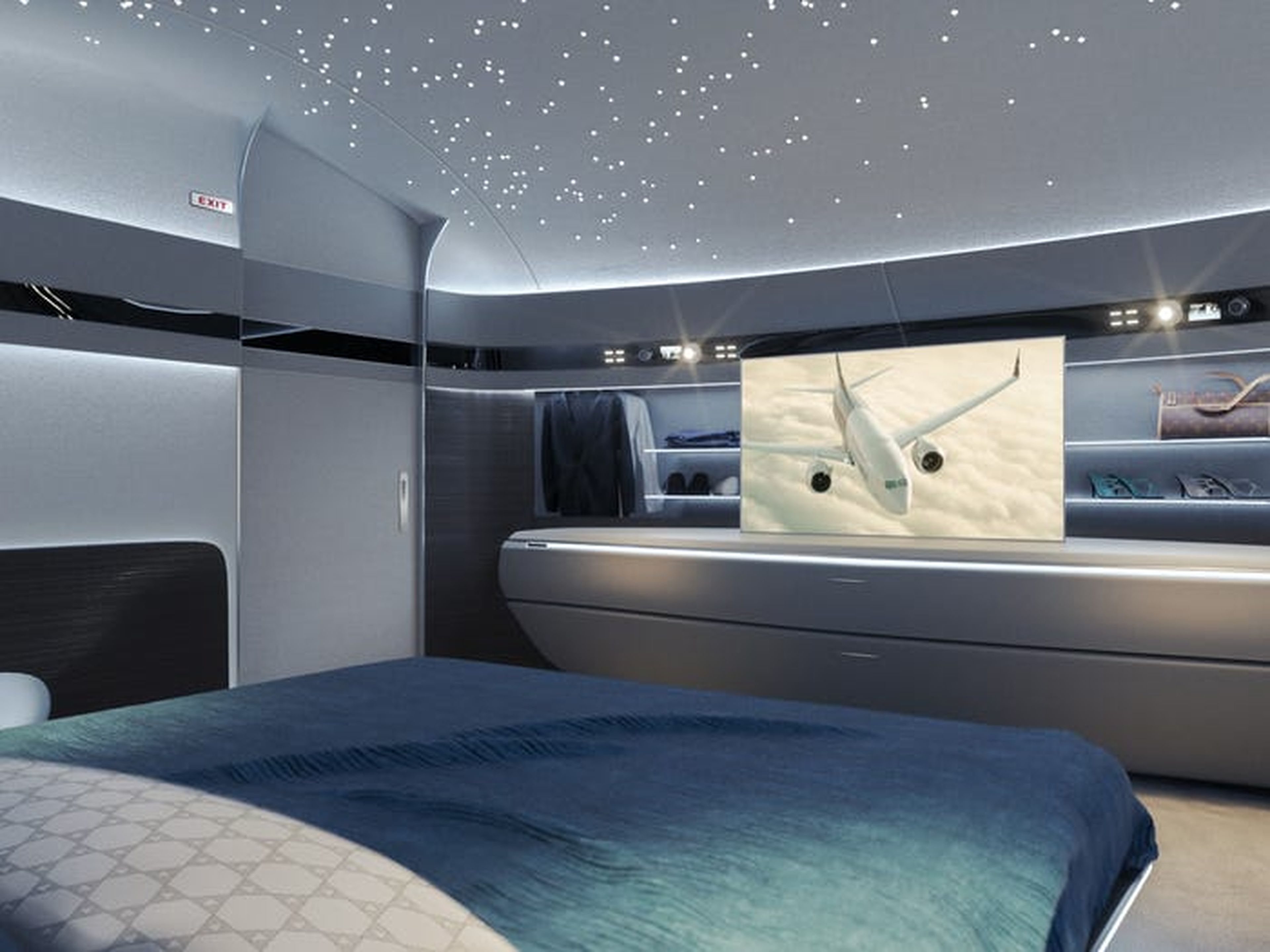 El concepto de diseño interior Genesis para el avión 737 Max de Boeing.