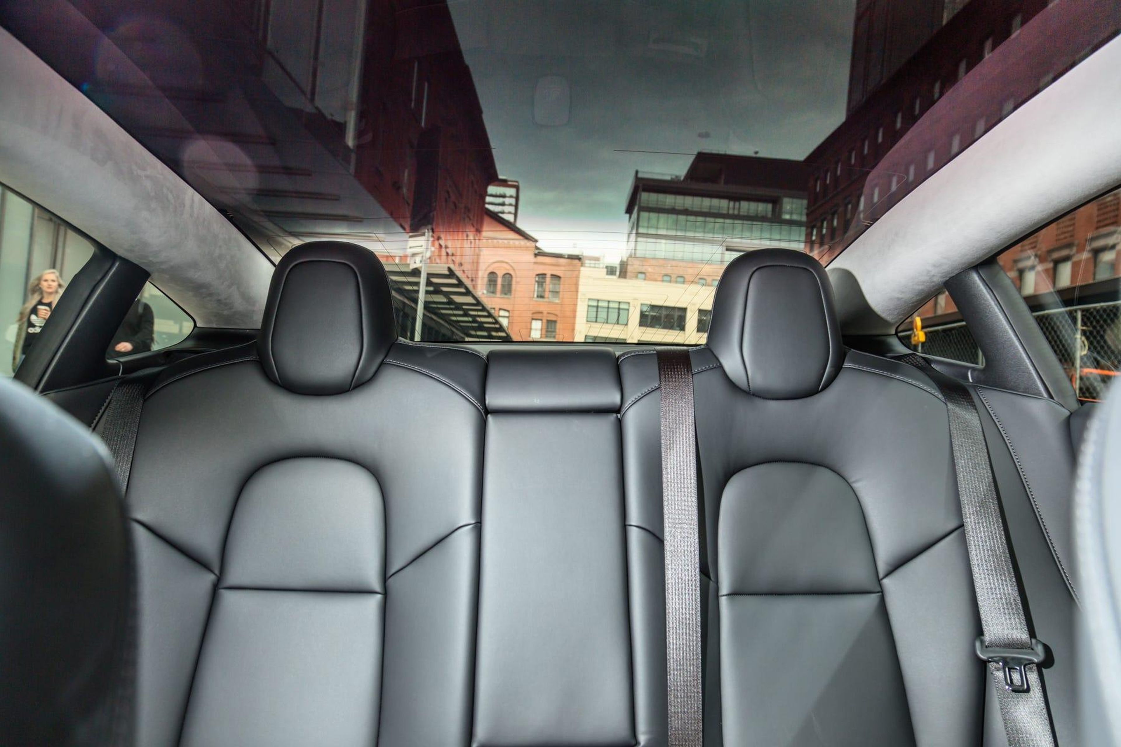 With the Model 3, you get smaller back seats, but you also get a show-stopping panoramic glass roof that runs from the windshield to the rear hatch.