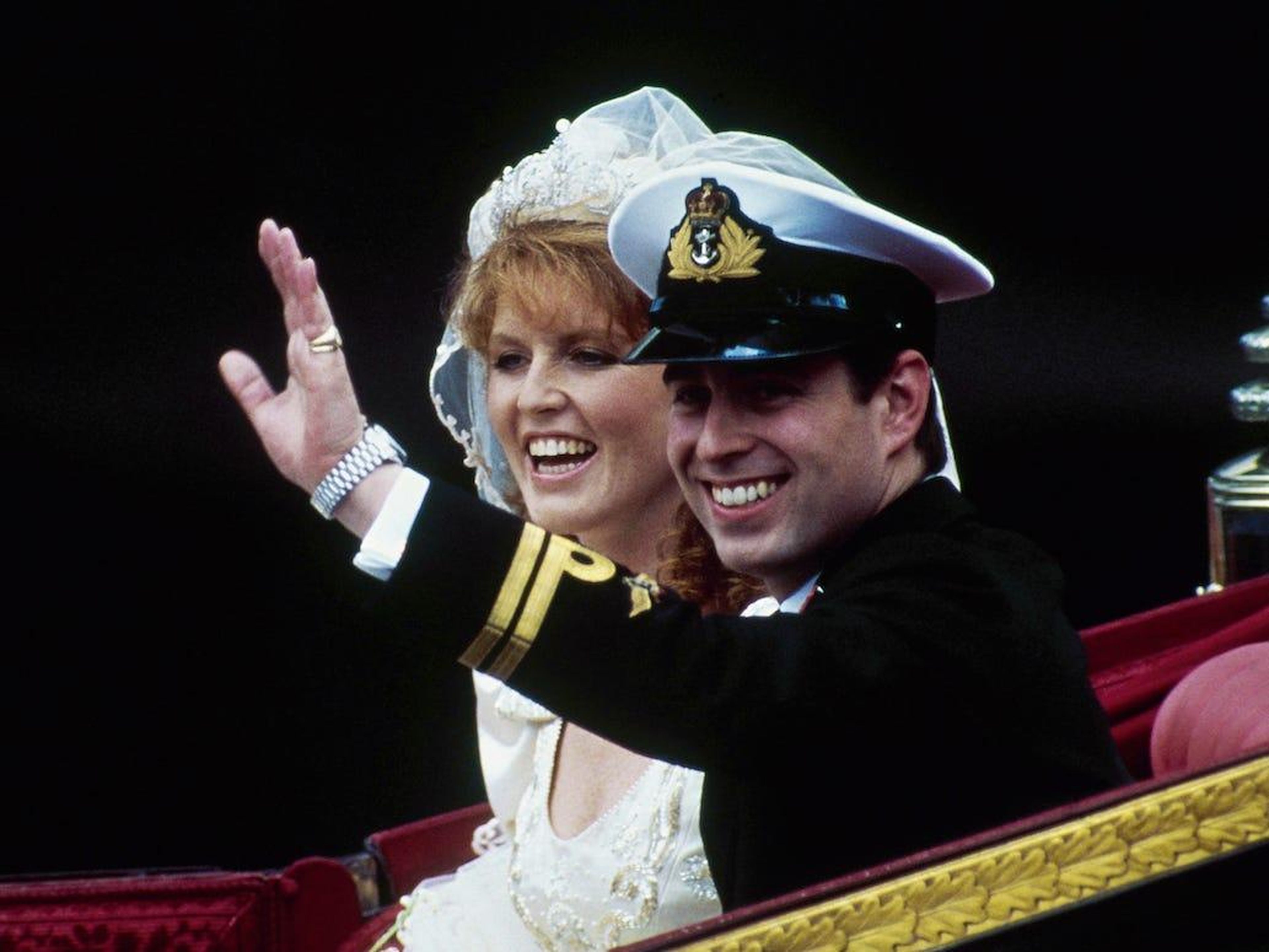 El príncipe Andrew y Sarah Ferguson en 1986.