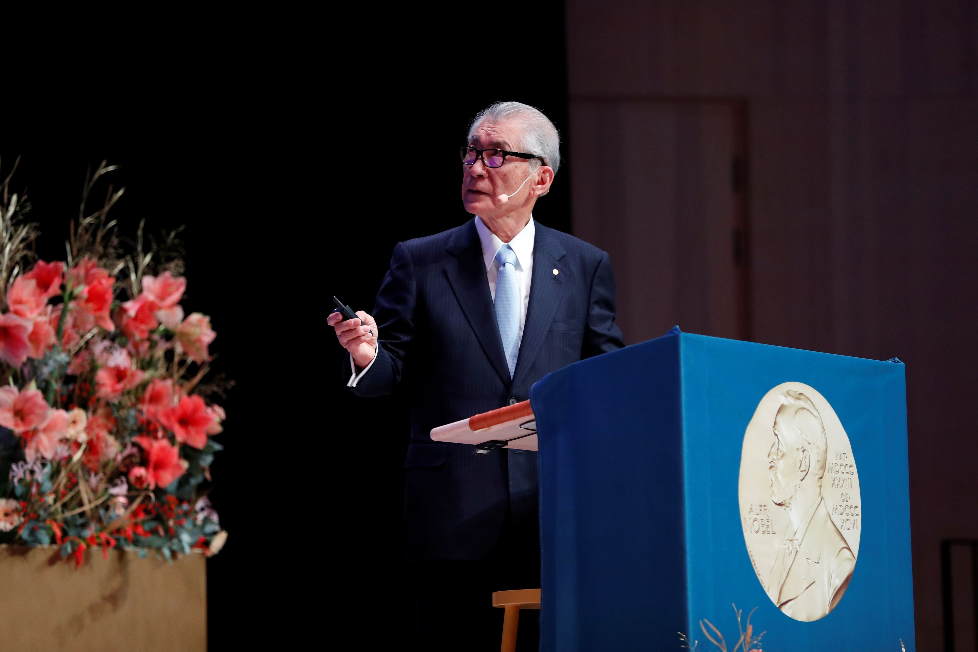 El premio Nobel de medicina, Tasuku Honjo durante la entrega del galardón, en diciembre de 2018.