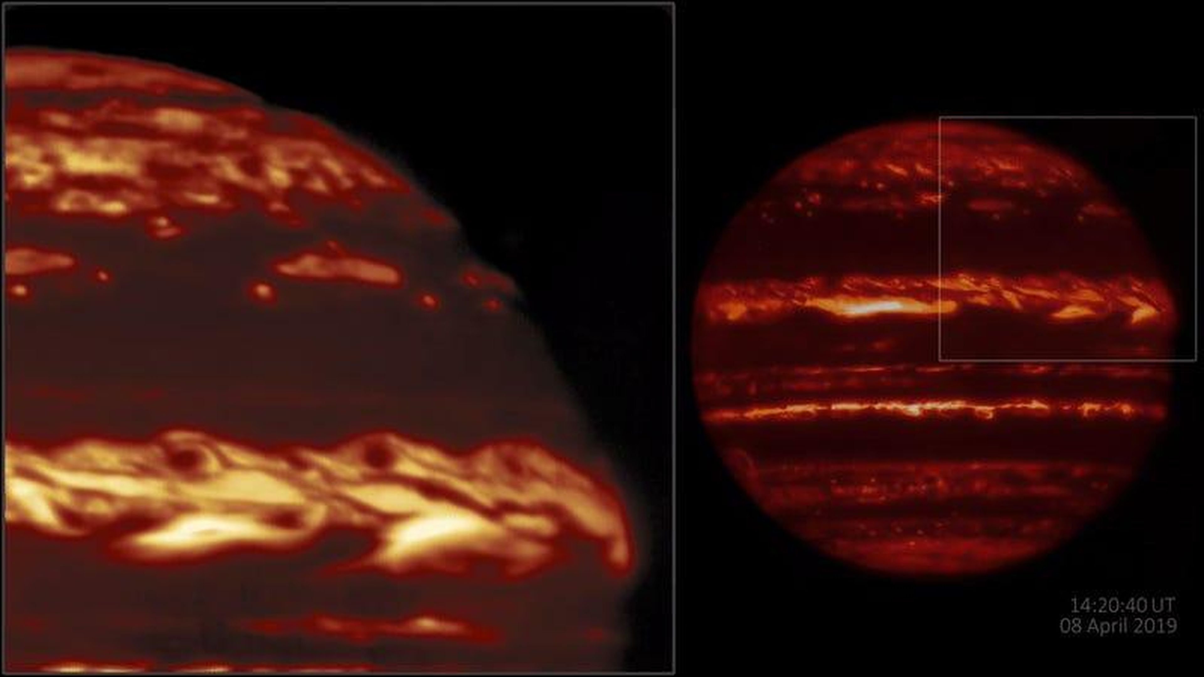 Este vídeo muestra la técnica 'lucky imaging' en la superficie de Júpiter, 8 de abril de 2019.