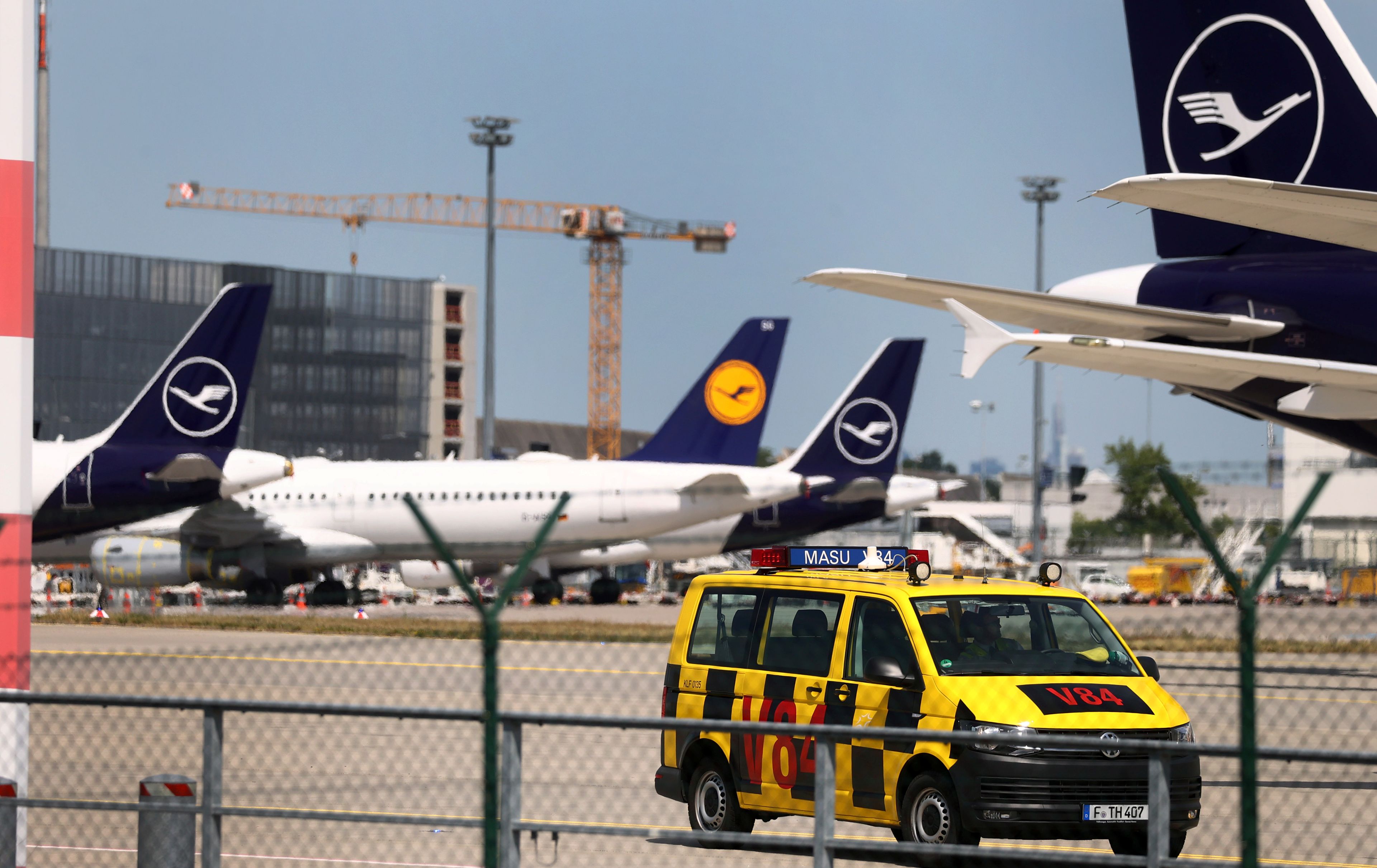 Aviones de Lufthansa en plena pandemia del coronavirus, en Frankfurt, Alemania.