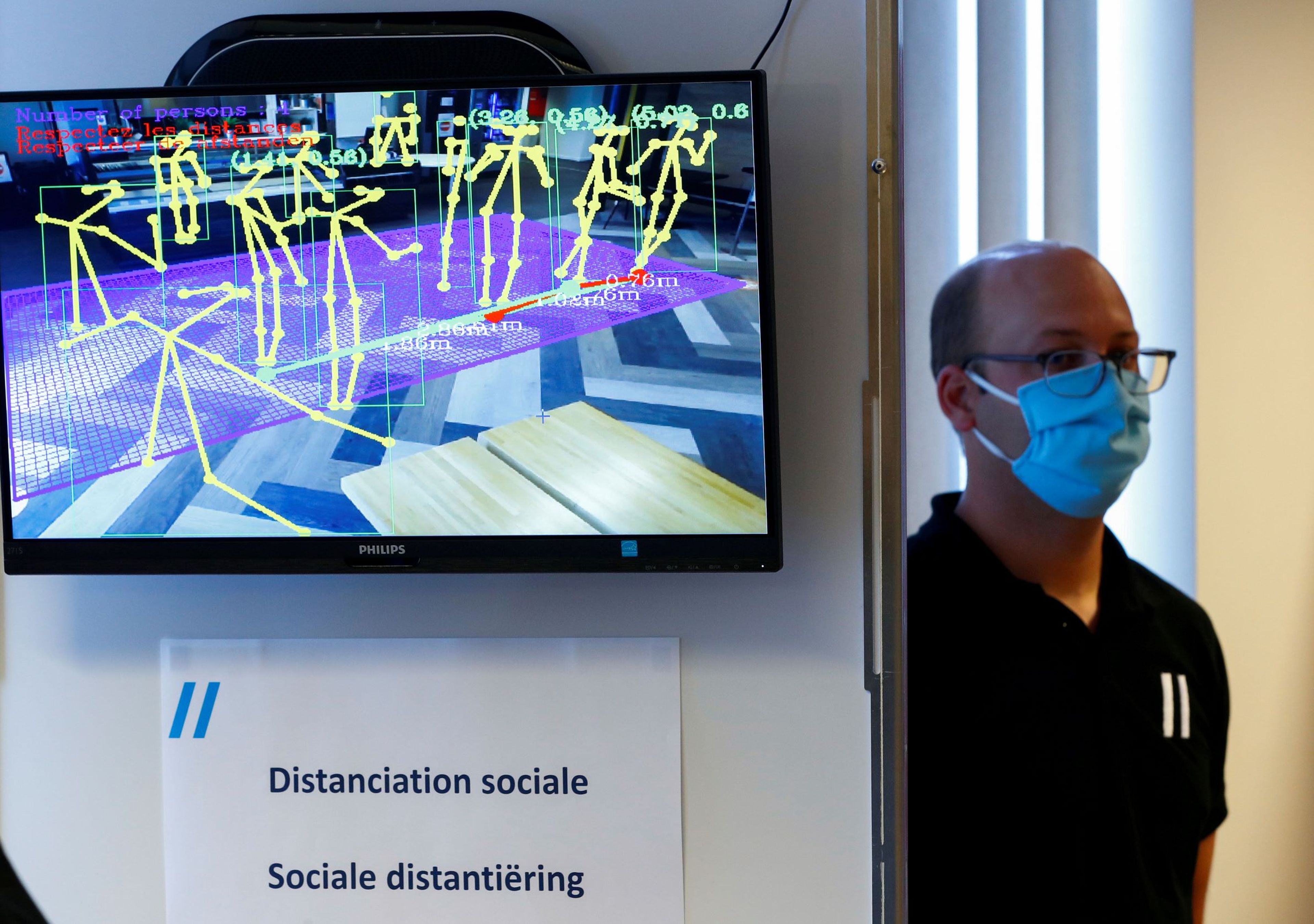 Cámaras inteligentes con sensores para asegurar la distancia social en Bélgica.