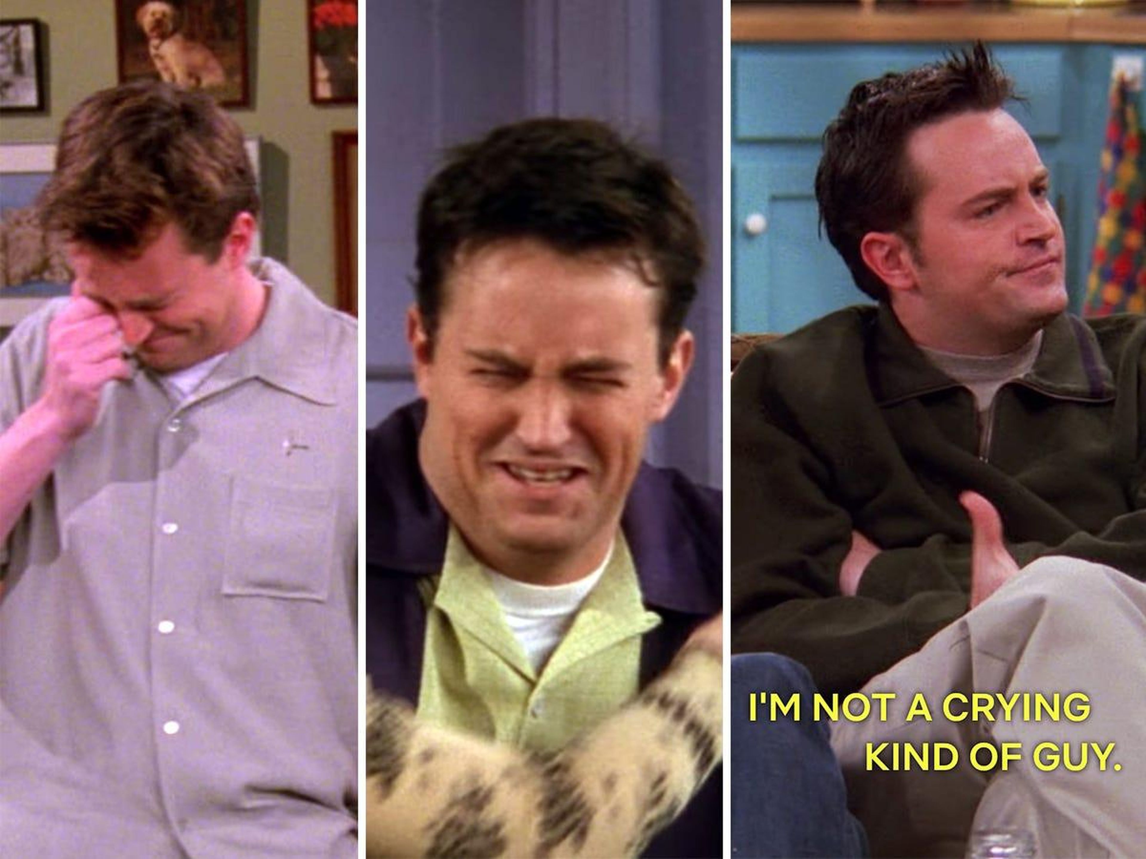 Chandler lloró dos veces durante la cuarta temporada, pero dice que no puede llorar en la sexta temporada.