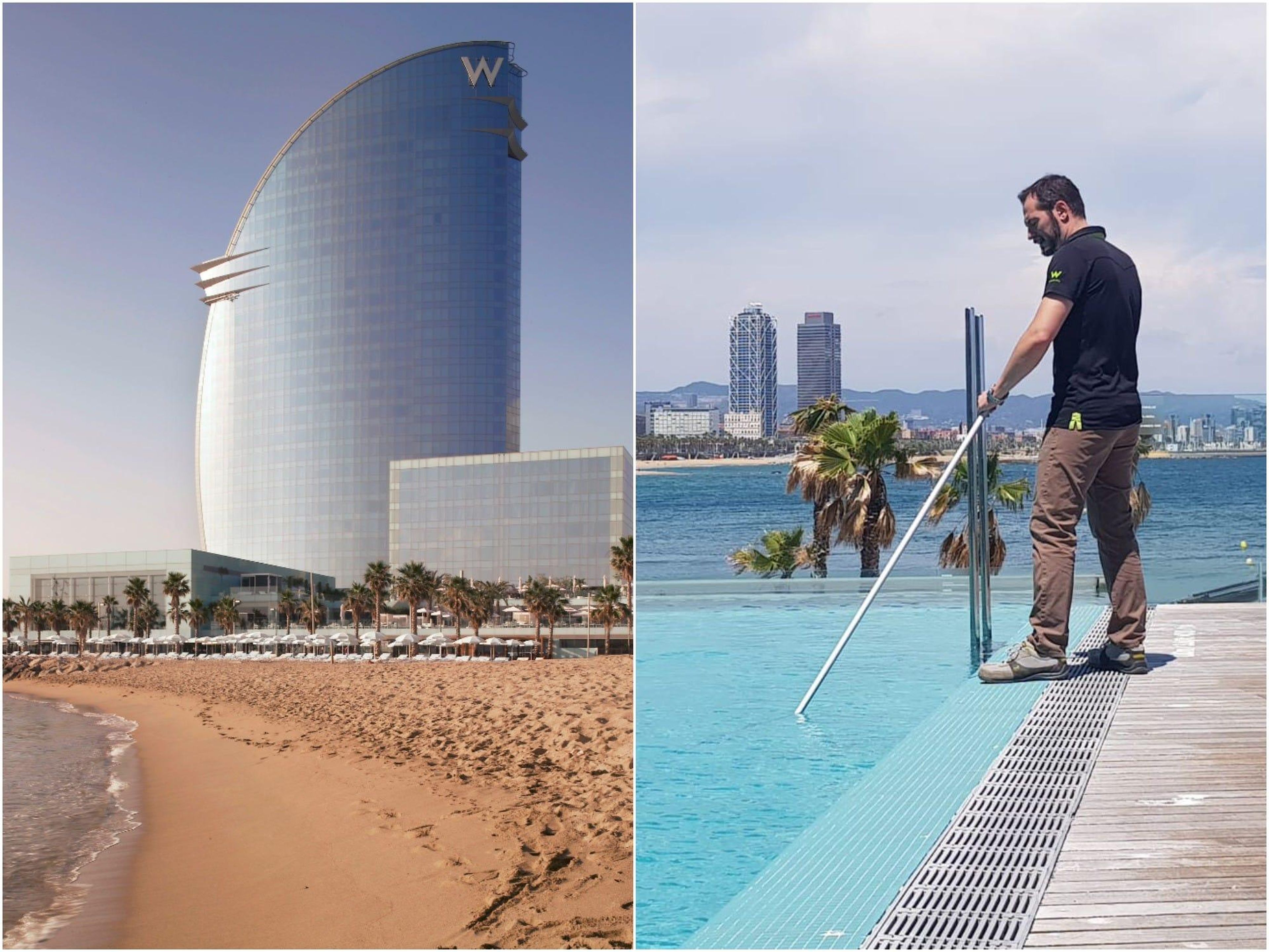 Daniel Ordóñez has been the only person living in the W Barcelona for three months.