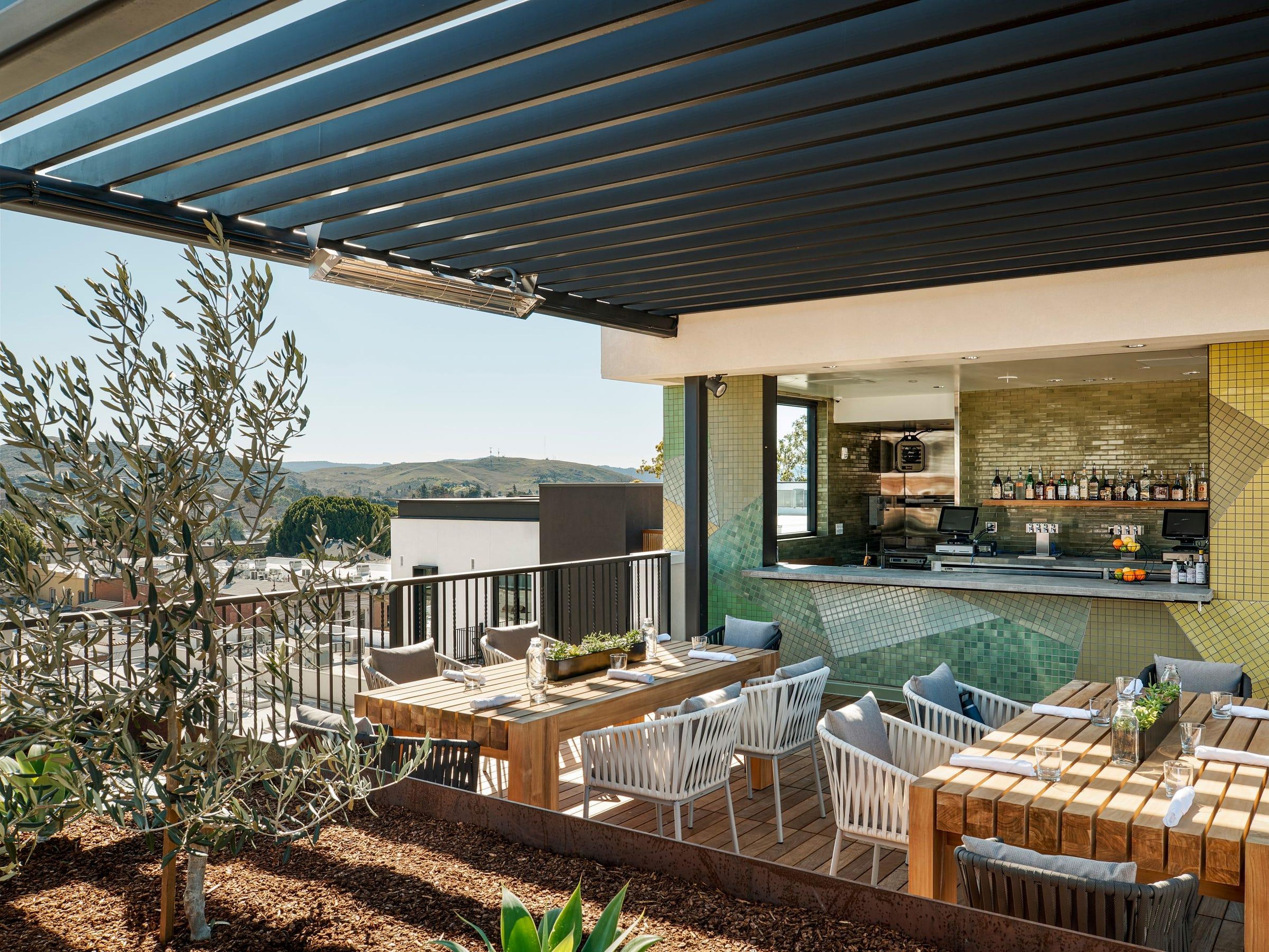 Expect a blurred line between indoor and outdoor areas in hotels. Hotel San Luis Obispo in California pictured.
