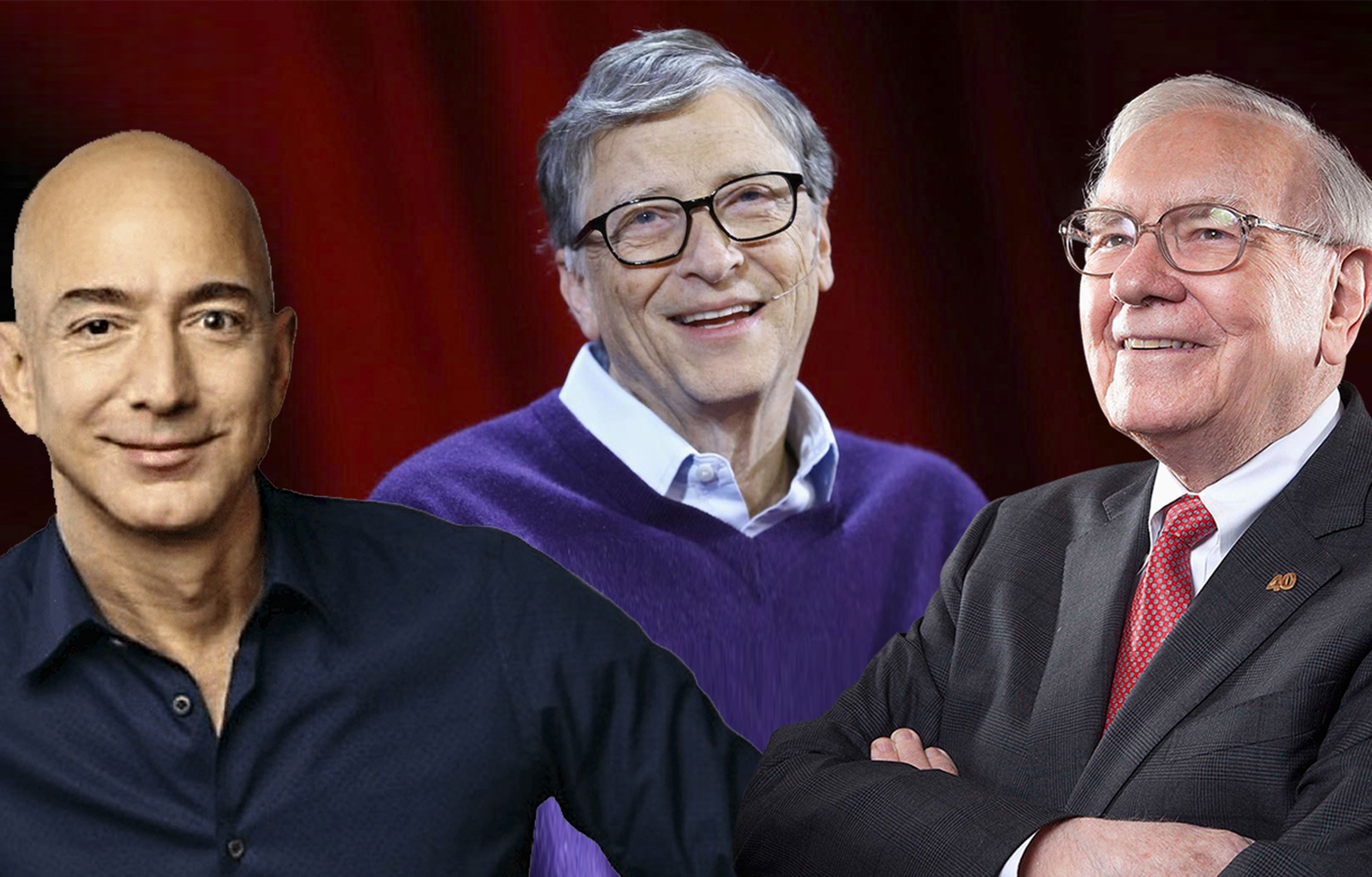 Gente rica: Jeff Bezos, Bill Gates y Warren Buffet