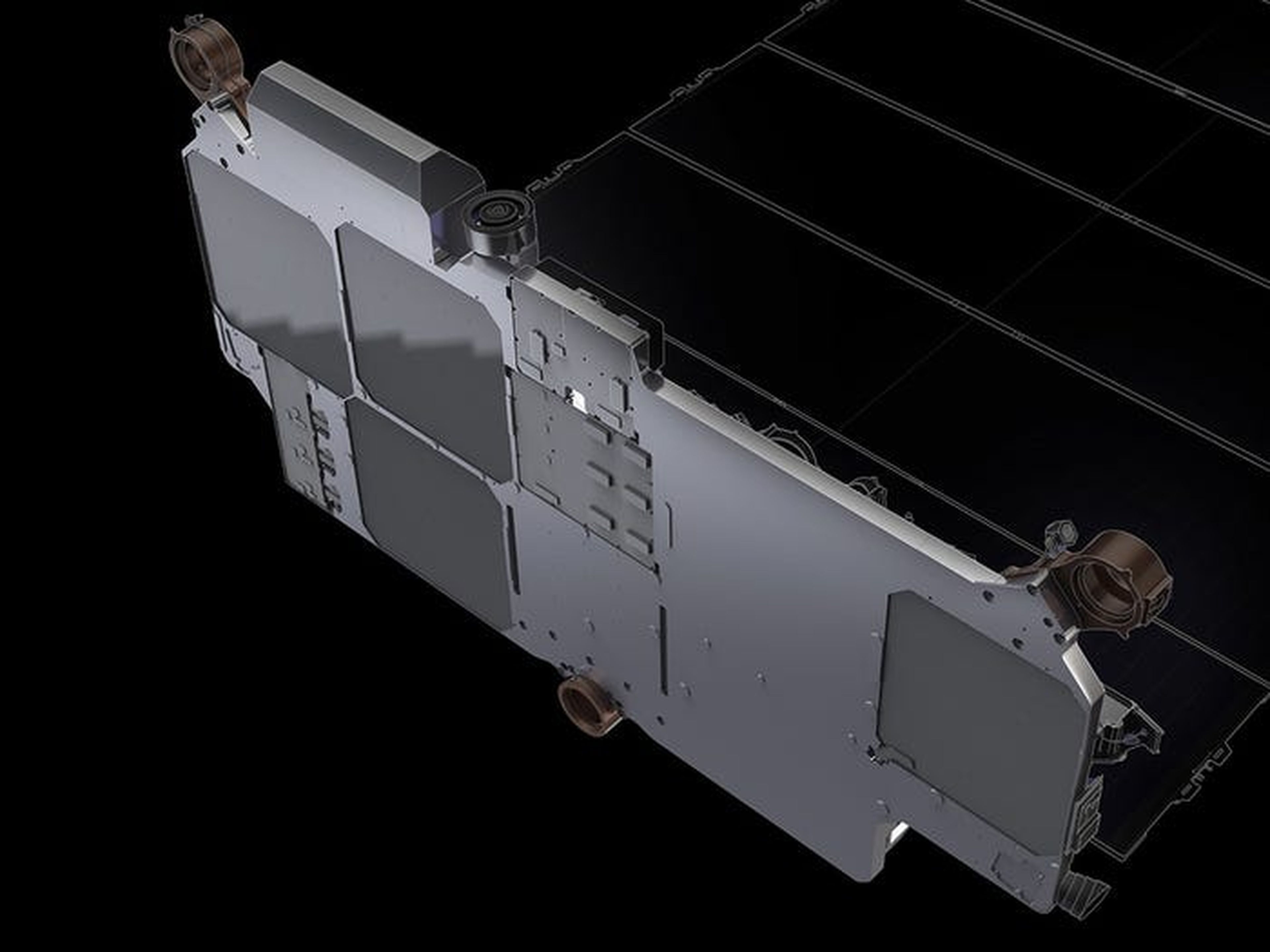 Ilustración de las cuatro antes de comunicación de la matriz de los satélites de Starlink de SpaceX