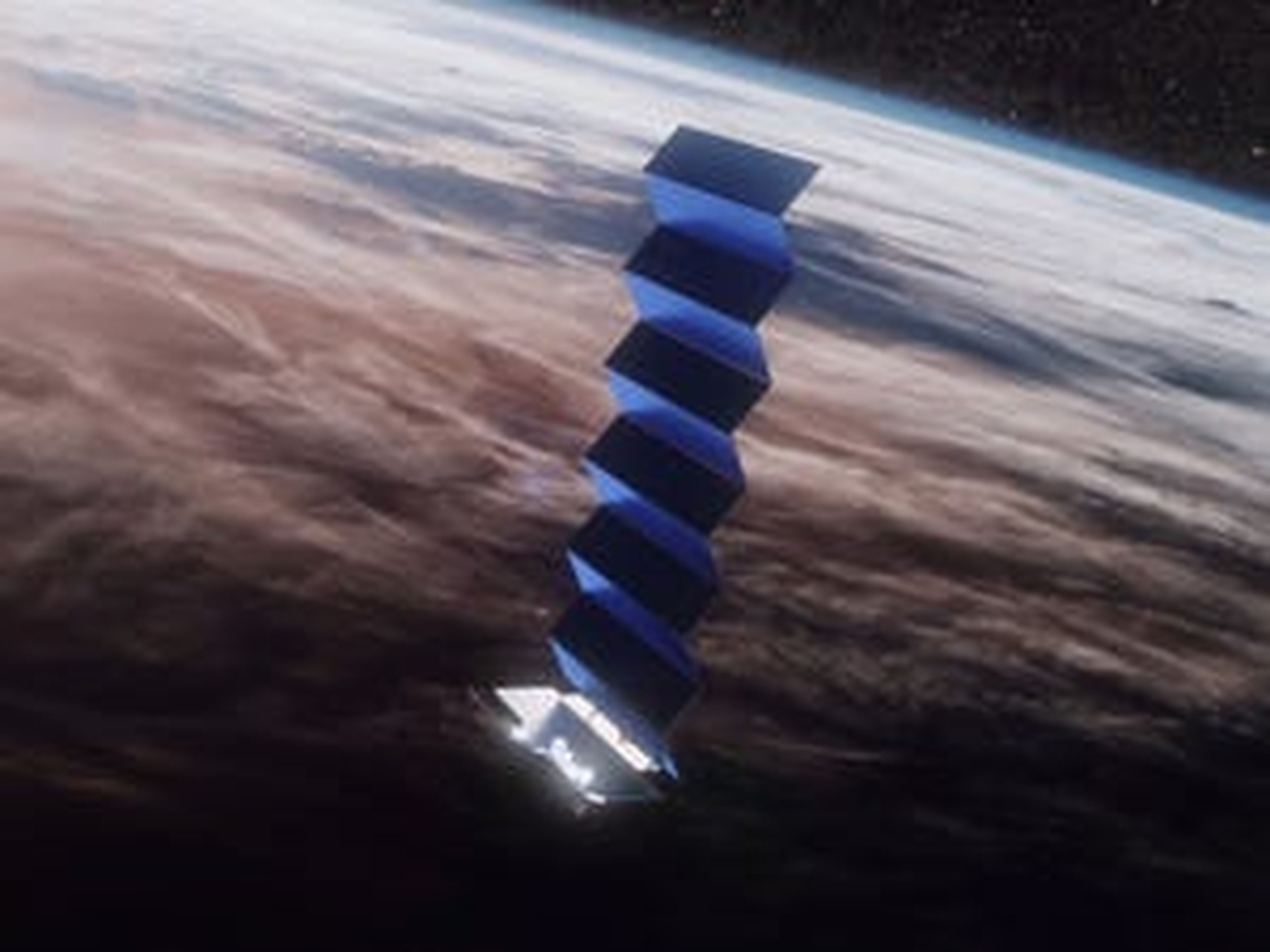 Ilustración del satélite Starlink de SpaceX en órbita desde el espacio