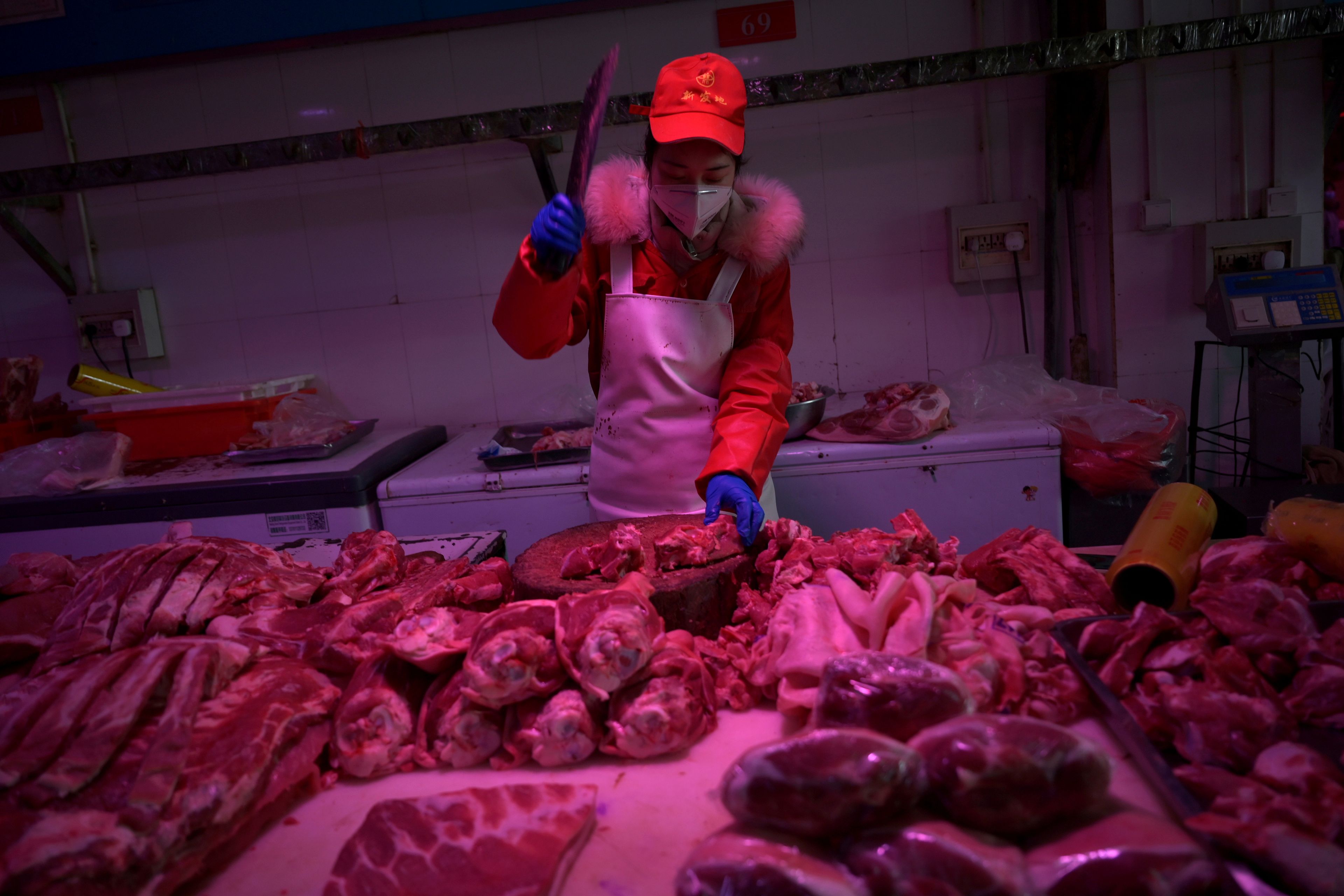 Mercado de carne de Pekín,China.