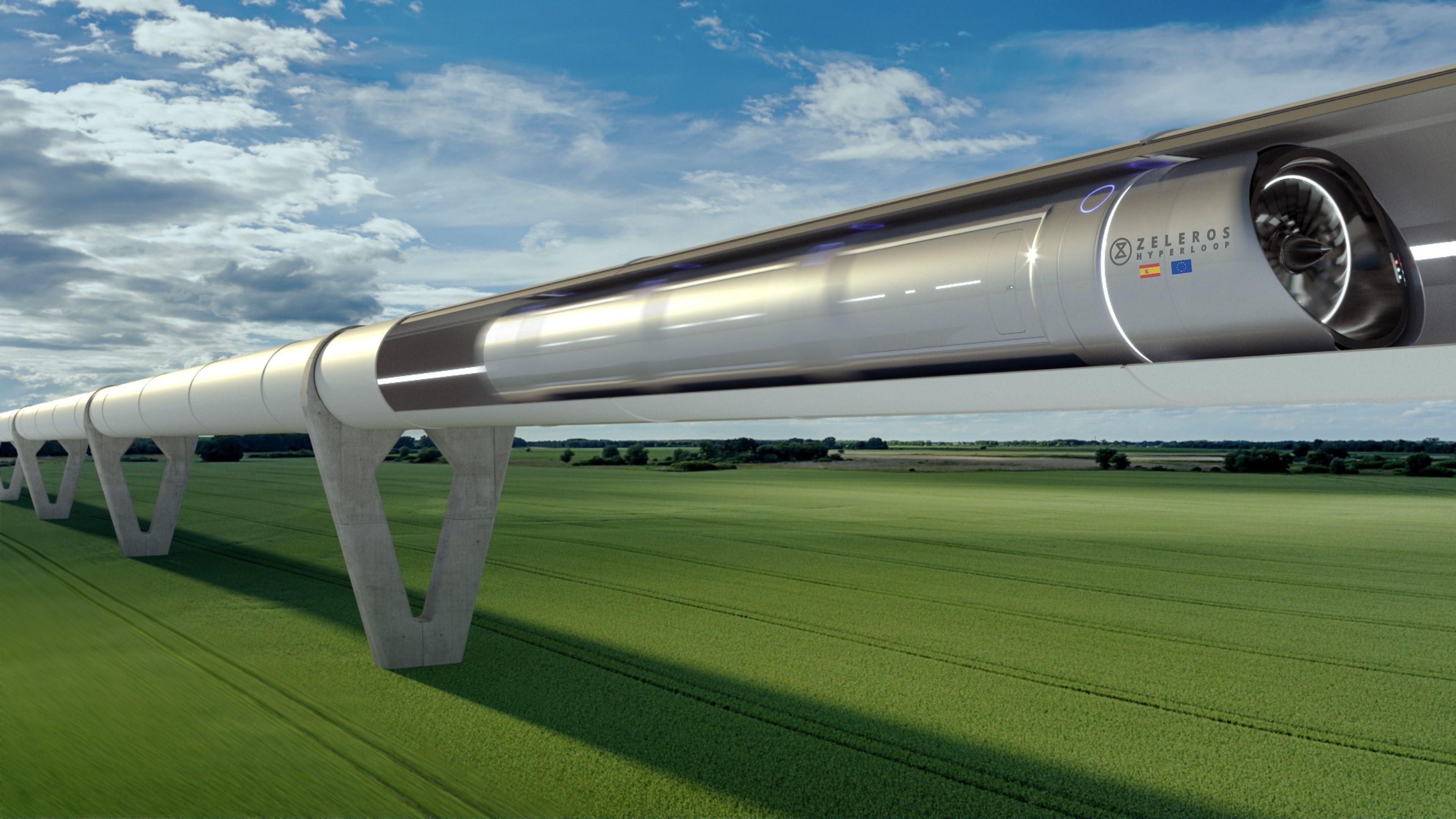 Una recreación del sistema hyperloop de Zeleros