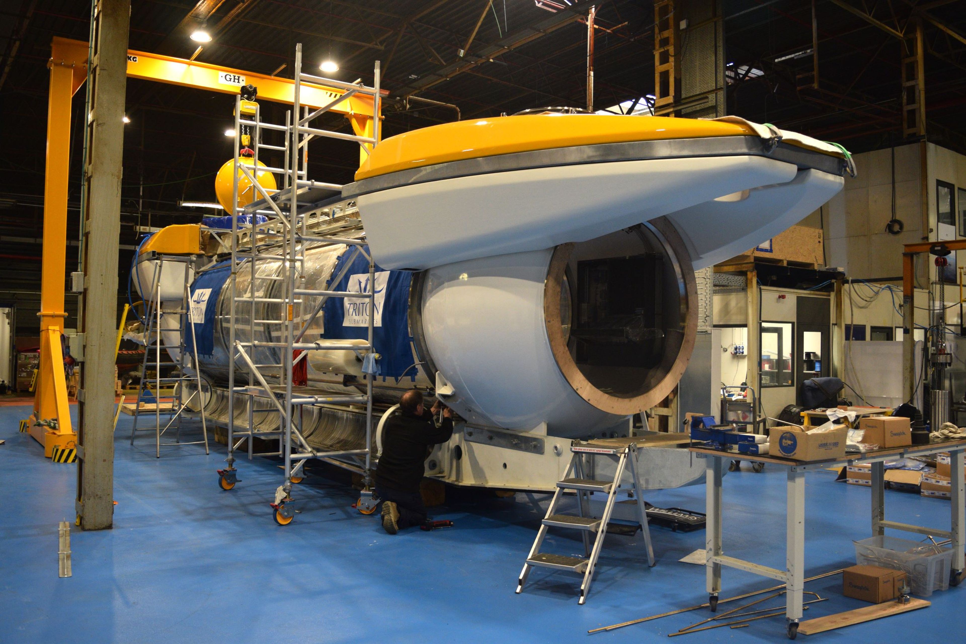 El submarino transparente de la compañía Triton Submarines.