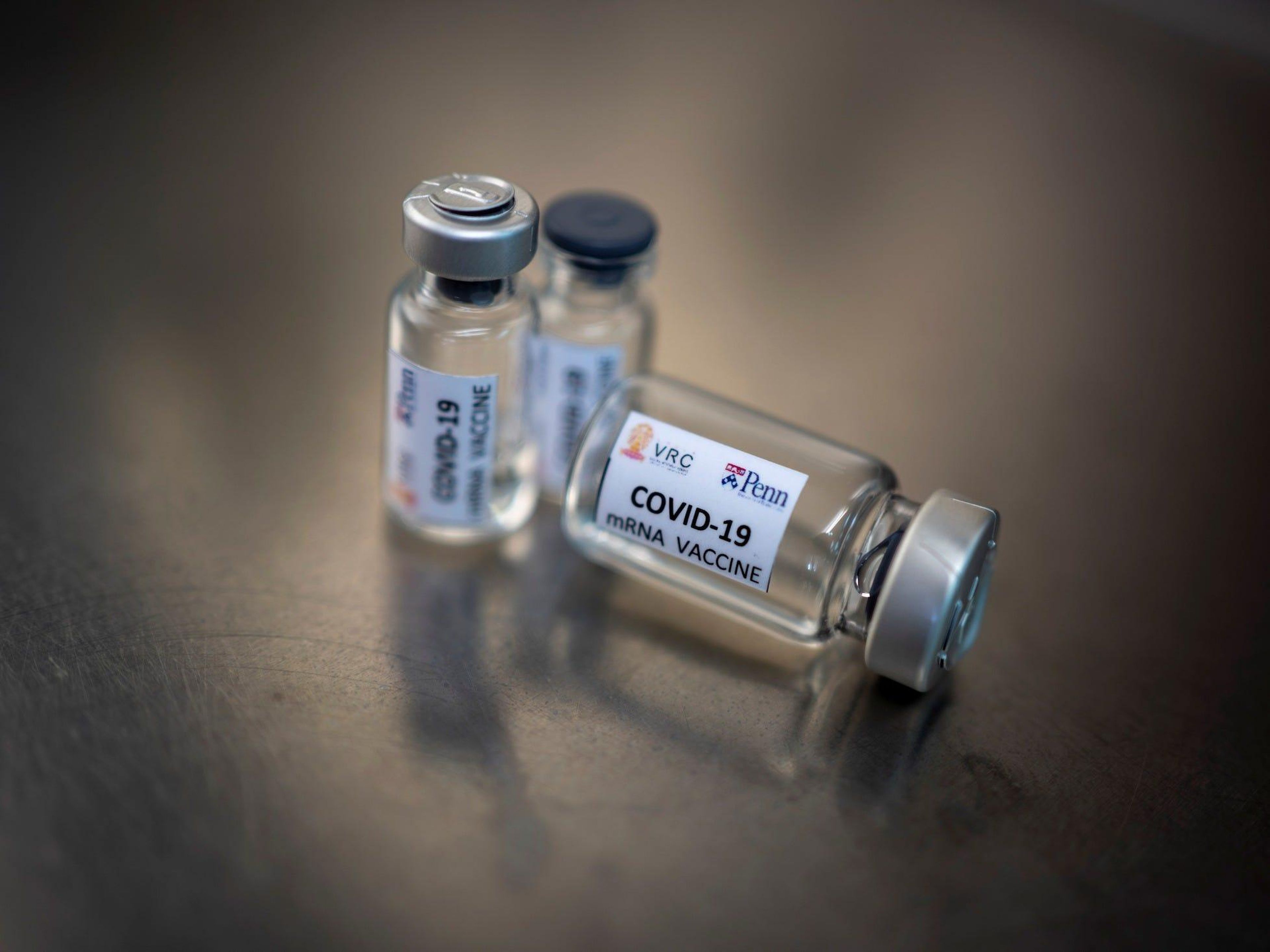 Vials of an mRNA type vaccine candidate being developed for the coronavirus at Chulalongkorn University in Bangkok, Thailand, May 25, 2020.