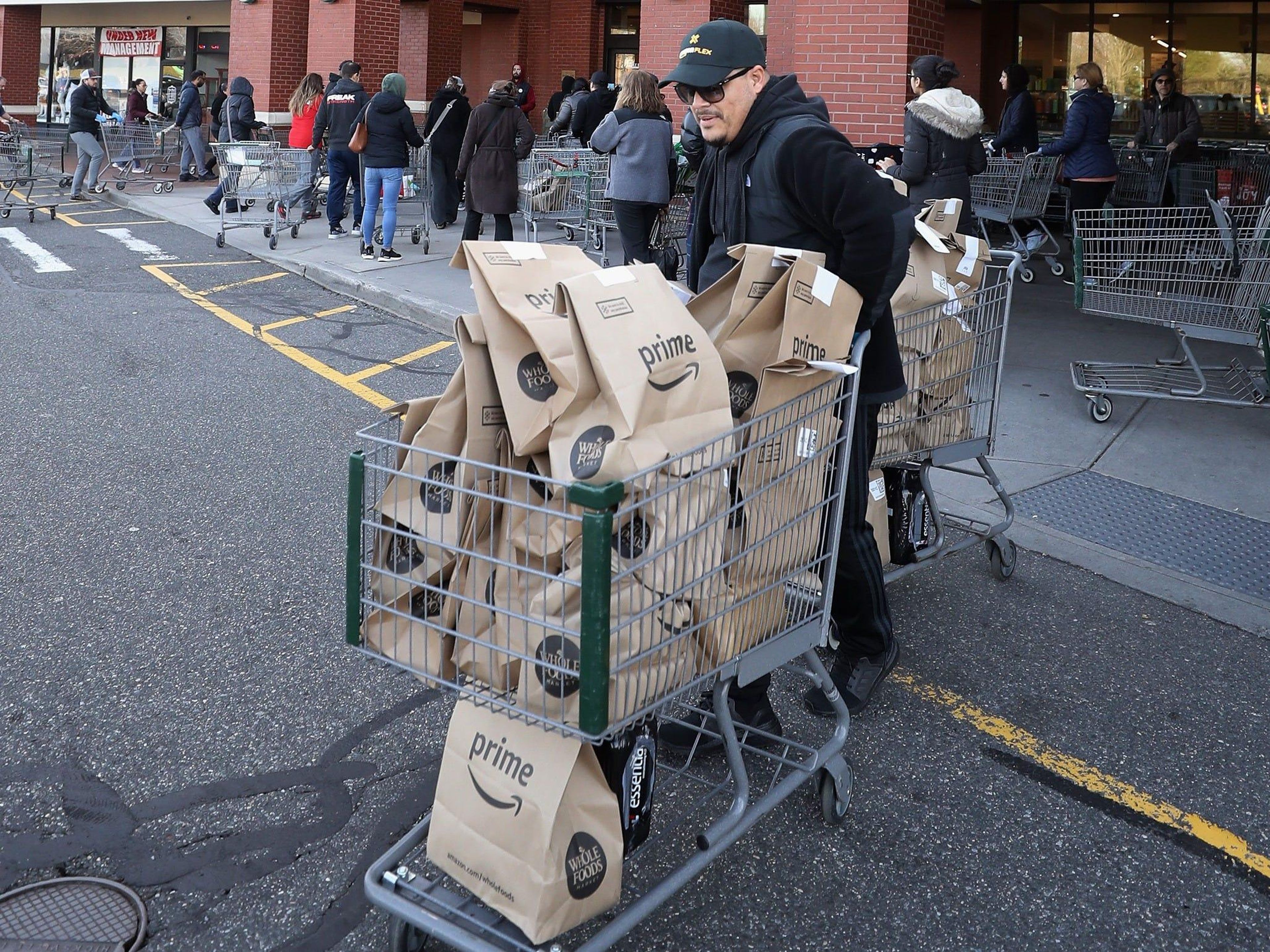 Amazon's online grocery sales tripled as people stayed home amid the coronavirus pandemic