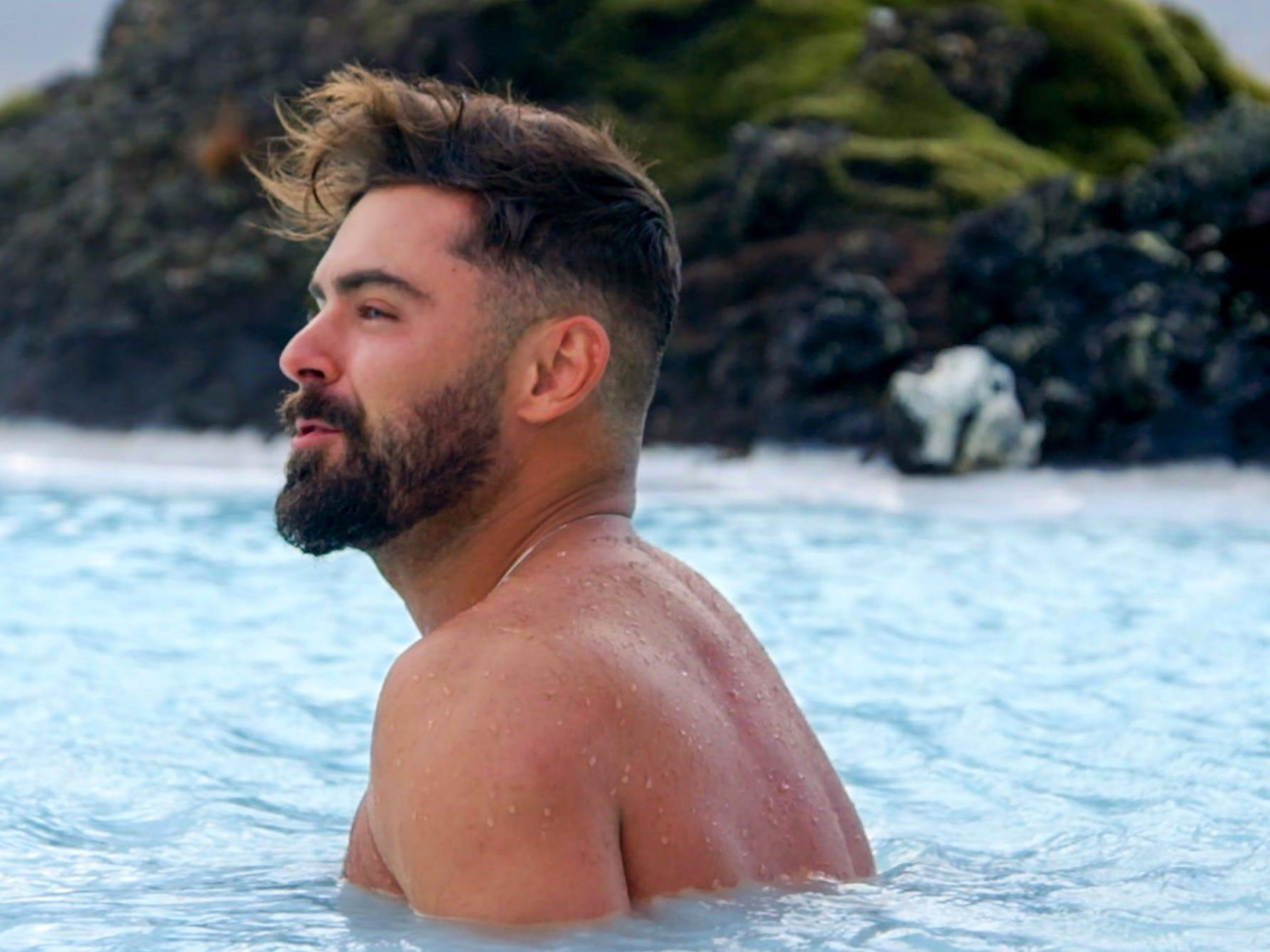 Actor Zac Efron in the new travel show he created with Netflix.
