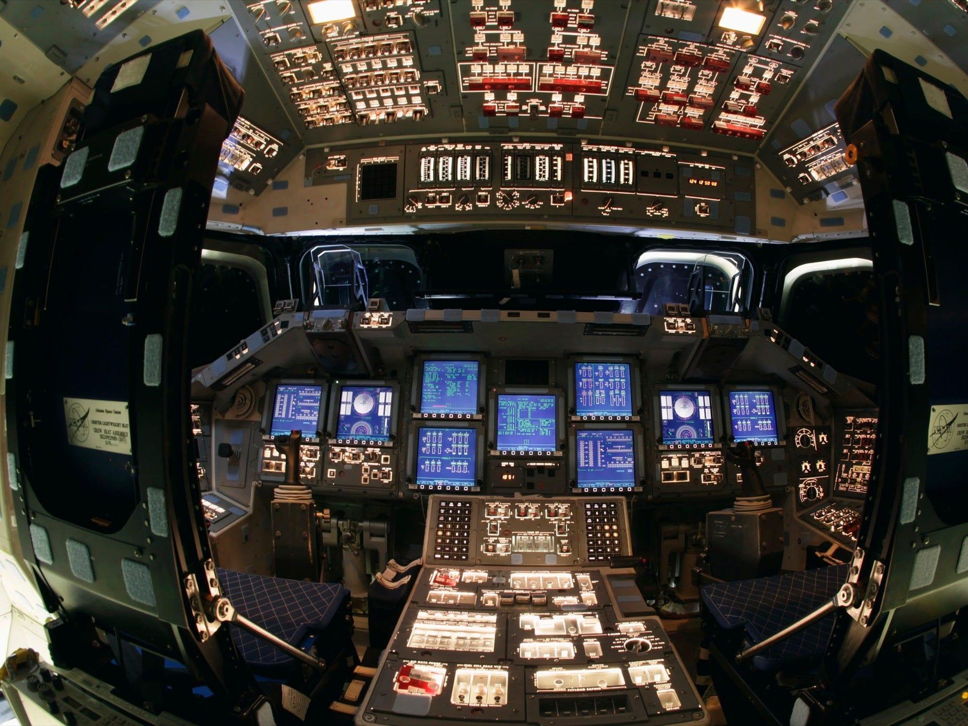 La cabina del Transbordador Espacial.