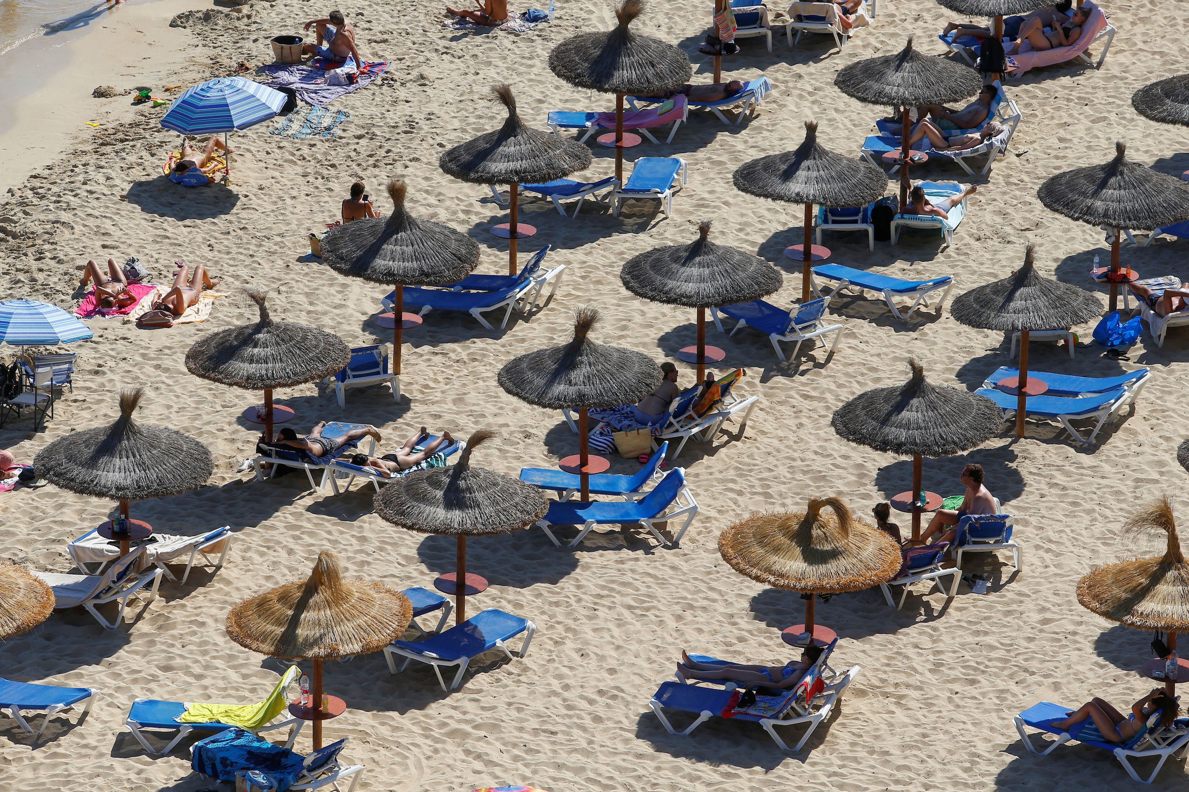 La playa de Portals Nous, en Palma de Mallorca, durante la pandemia de coronavirus