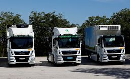 Tres modelos de camiones eléctricos del fabricante alemán Man Se.