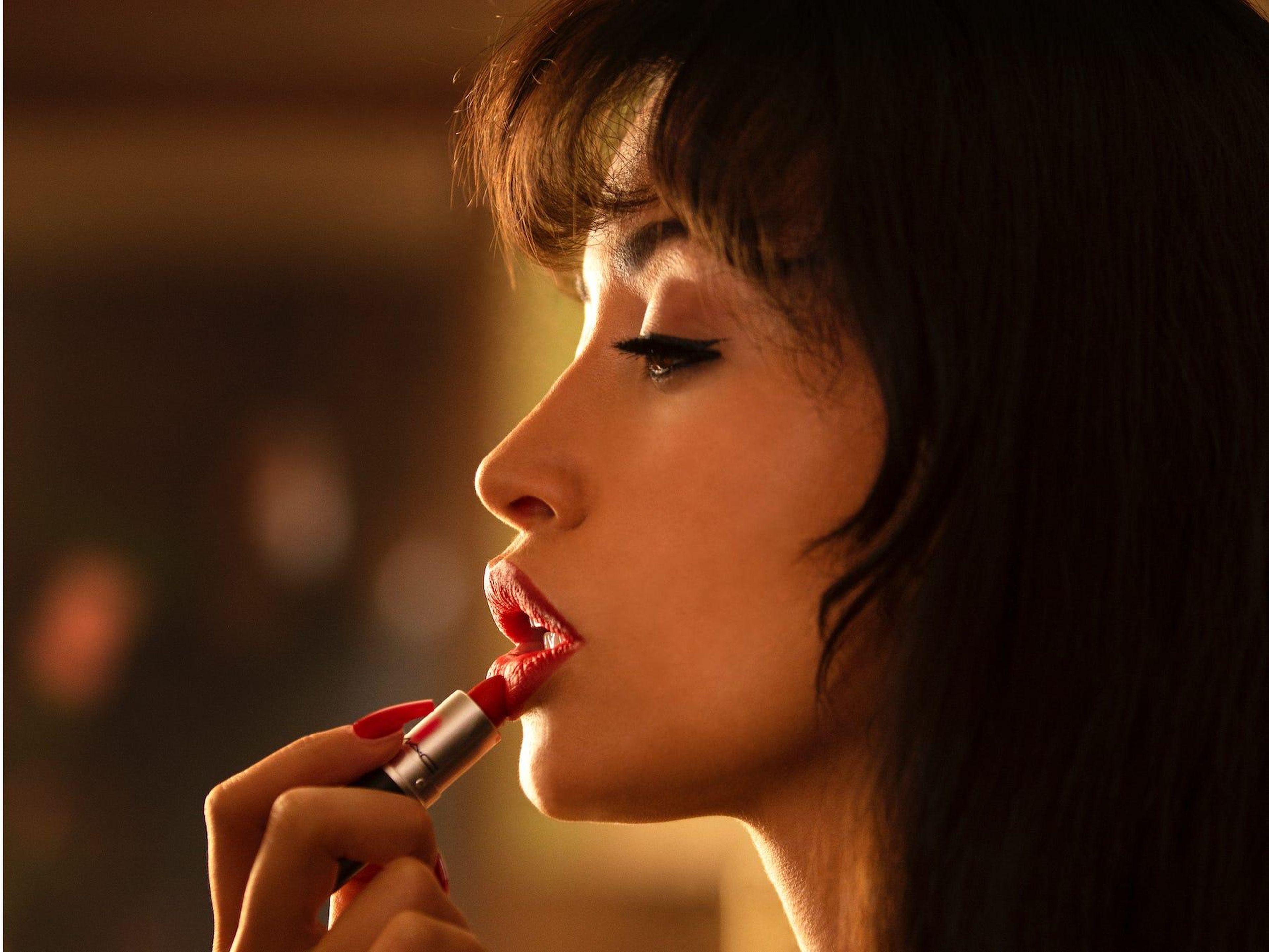 The first look at Christian Serratos in the role of Selena.