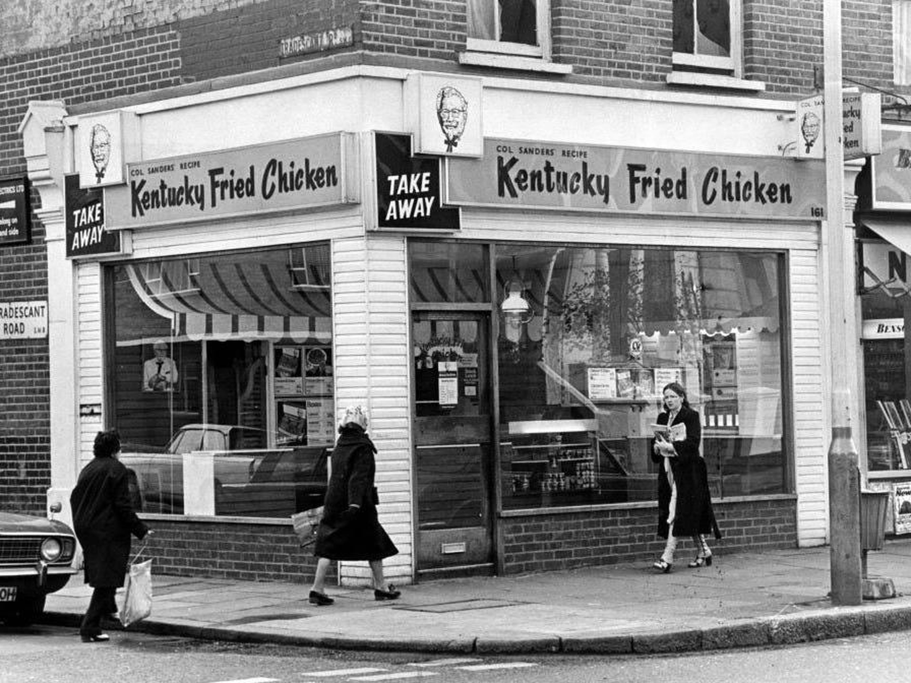 Un Kentucky Fried Chicken en Londres, 24 de abril de 1975.