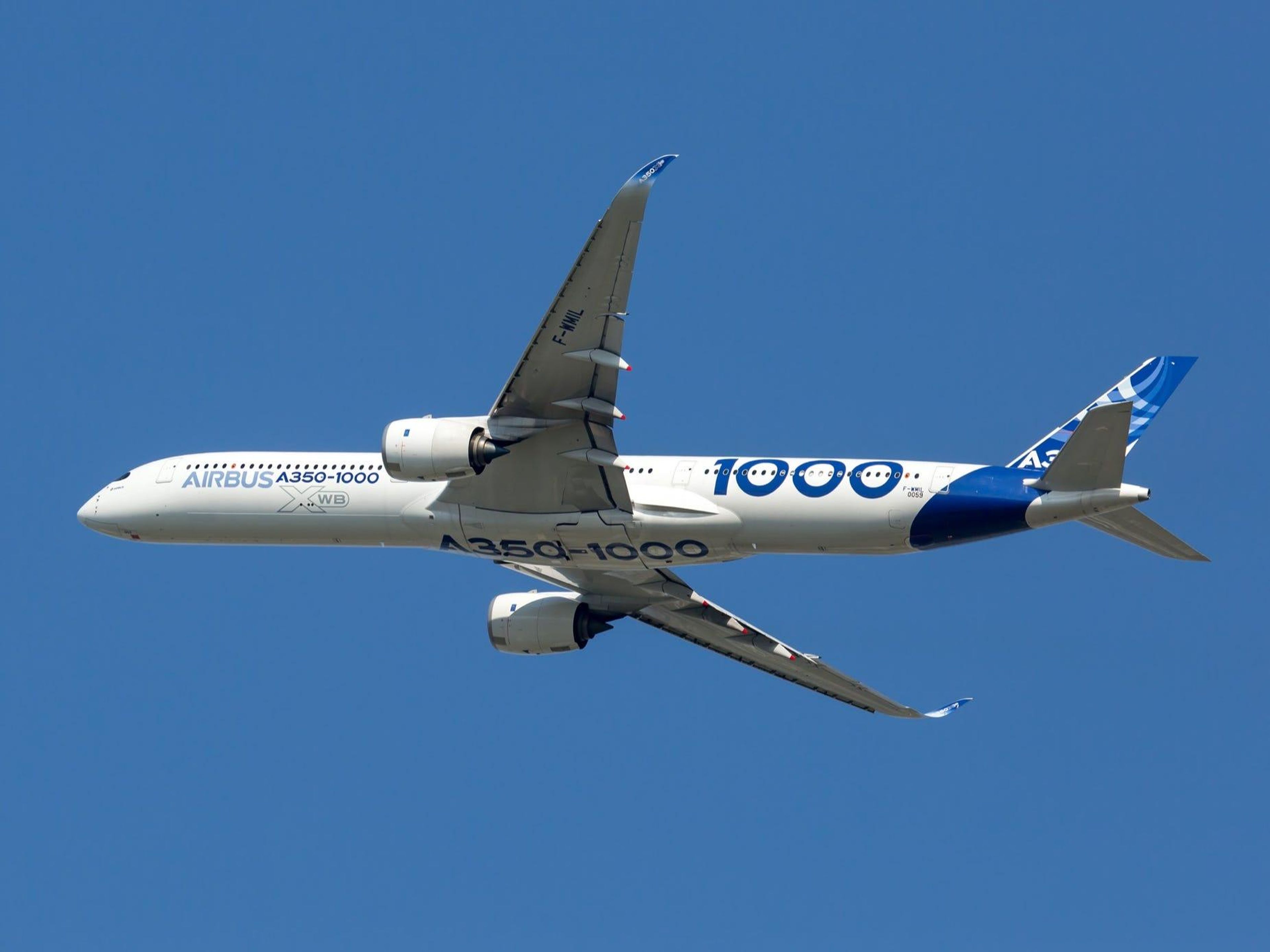 An Airbus A350-1000 XWB aircraft. Skycolors/Shutterstock.com
