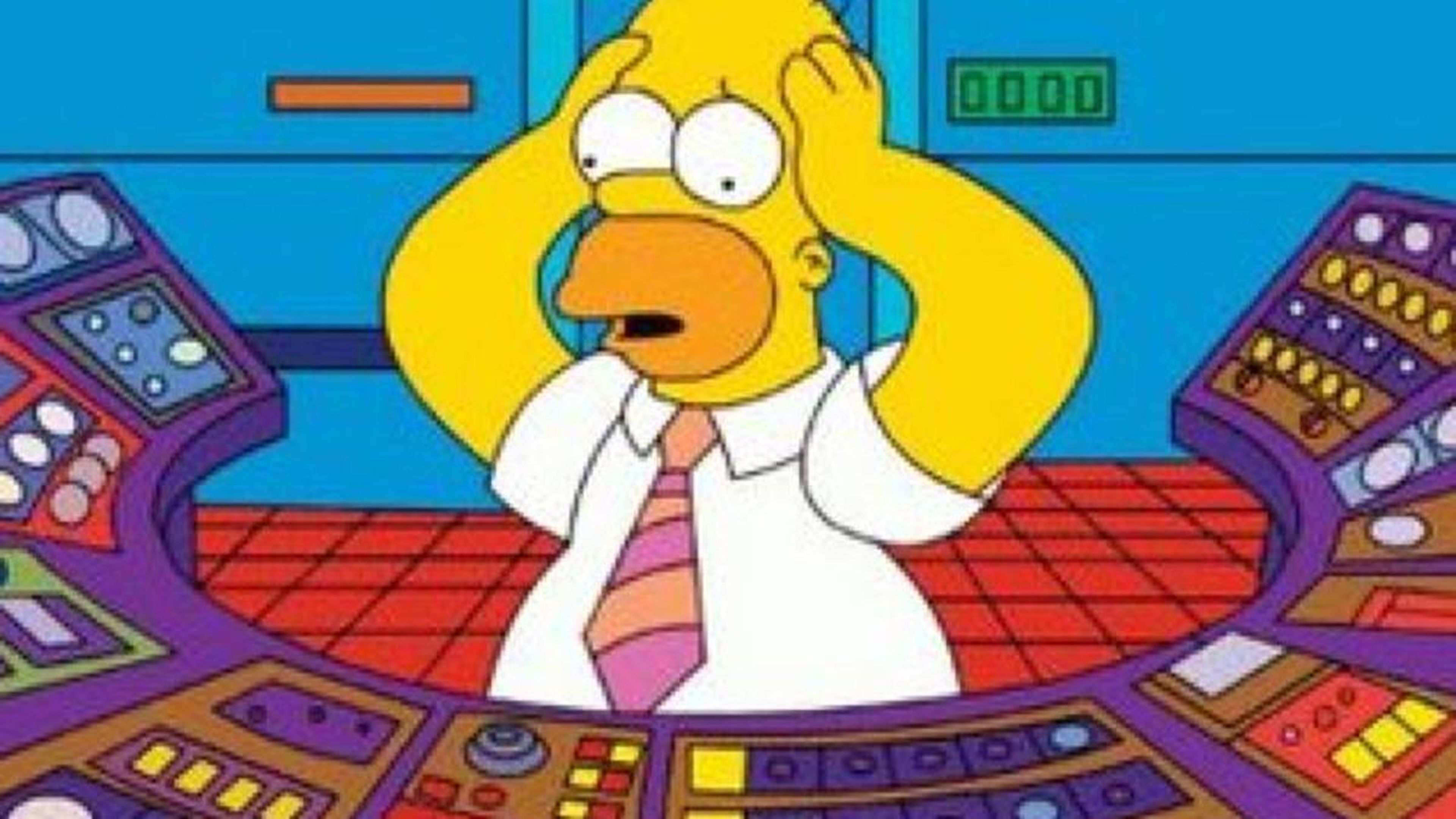 Homer Simpson en su trabajo en la planta nuclear de Springfield.