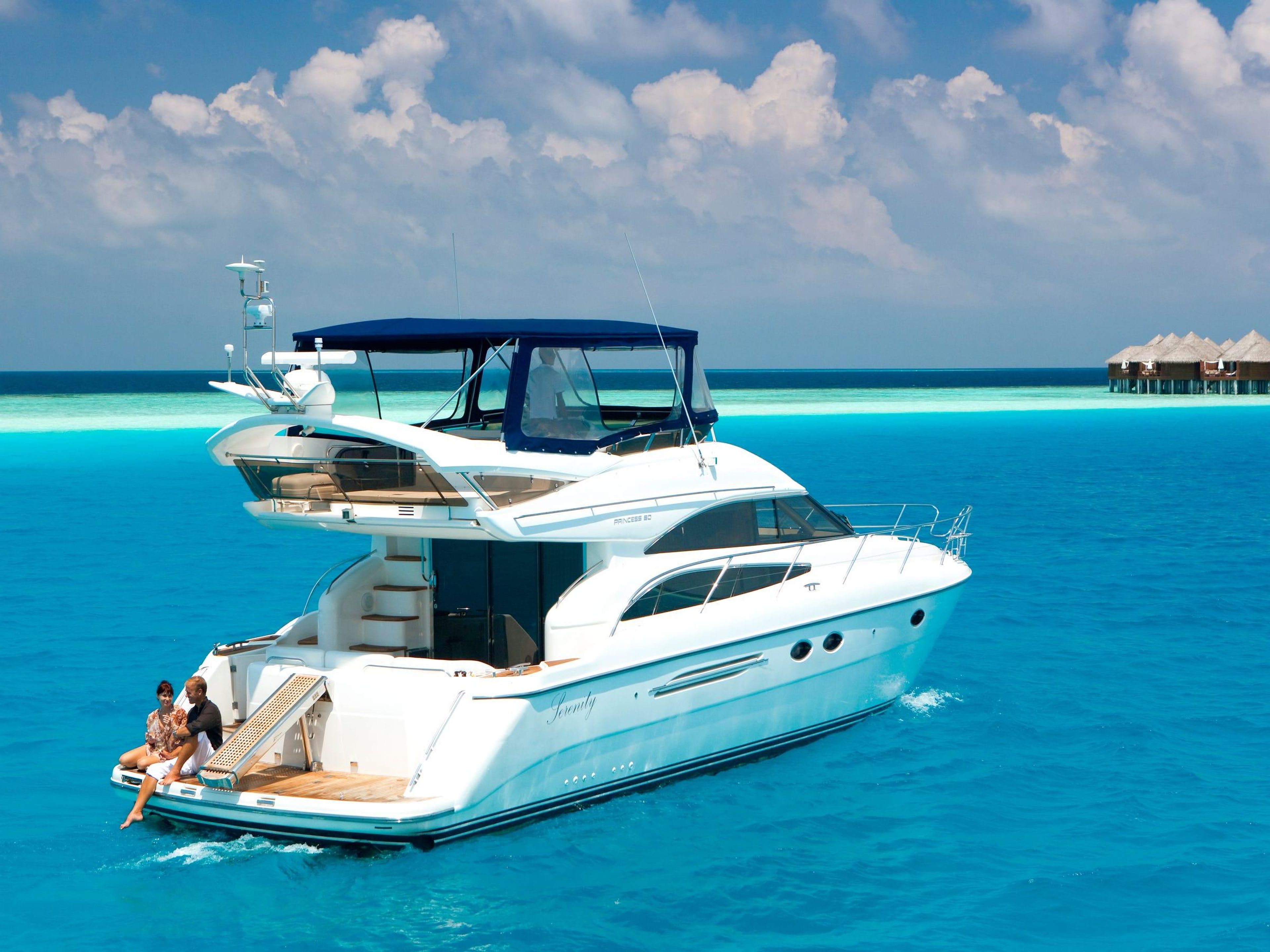 Resort guests can embark on various boat excursions, from a cruise on the resort's yacht, Serenity ...