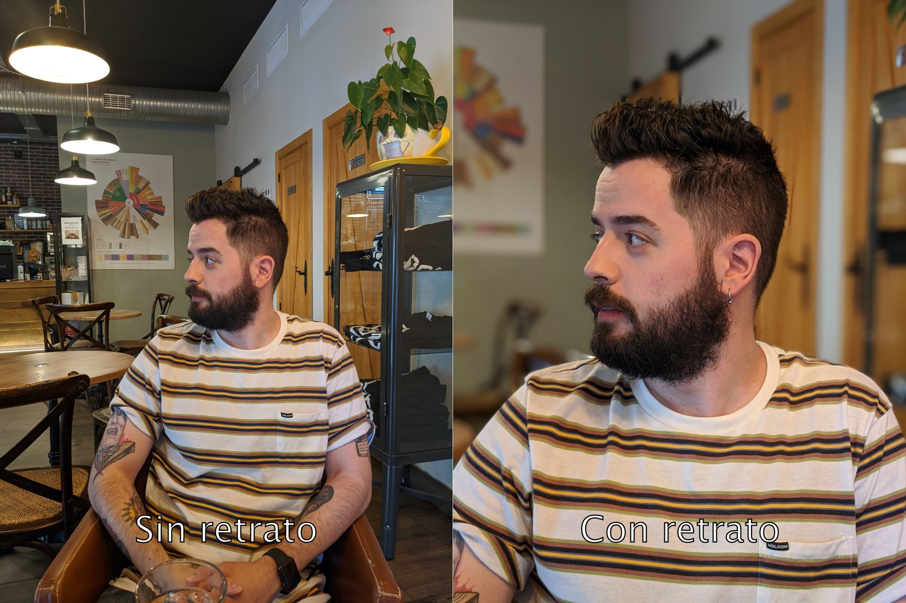 Fíjate en lo bien que hace el recorte del pelo en la foto de la derecha.