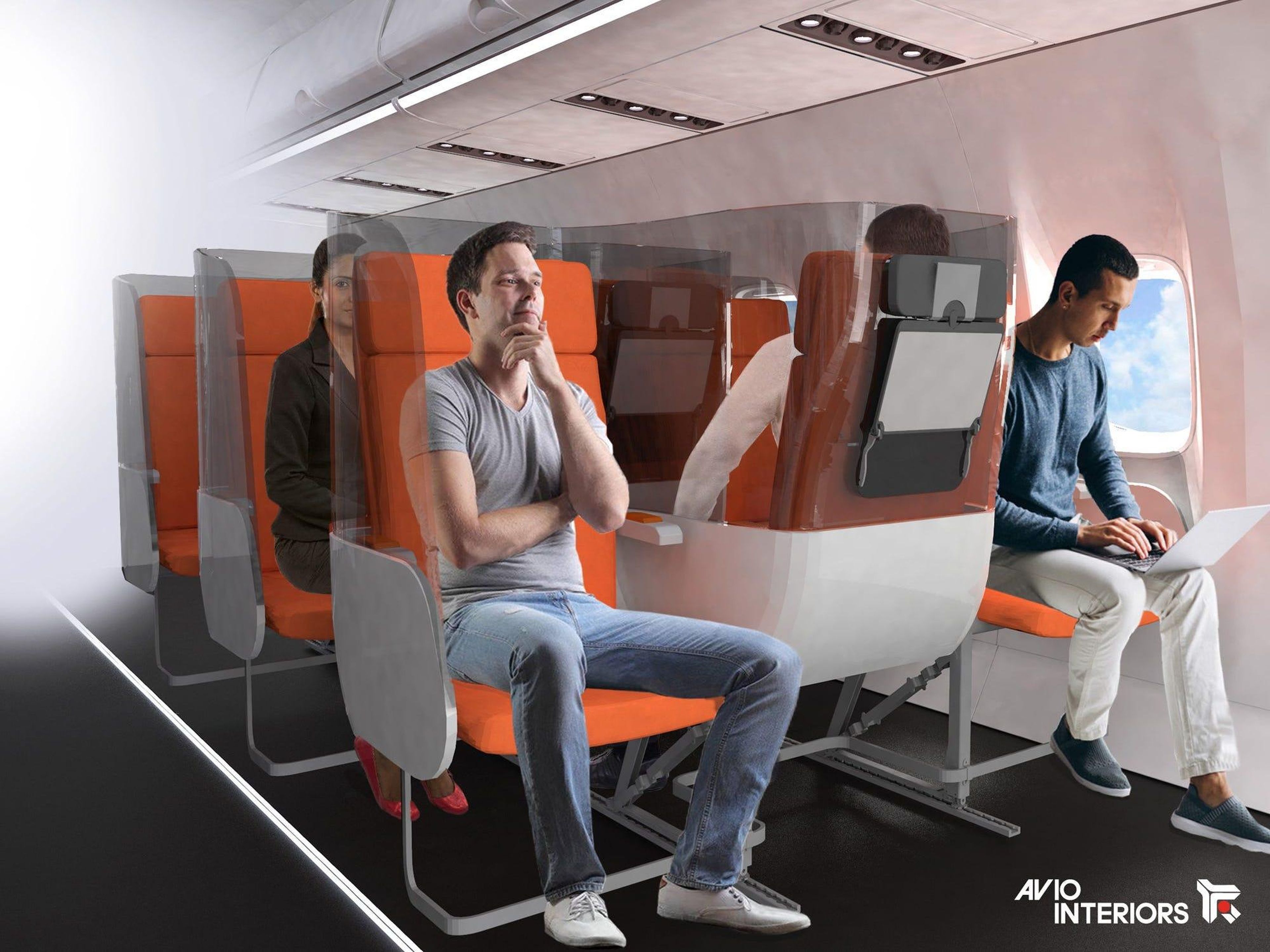 A reversible middle seat means airlines can maintain their passenger capacity. Avio Interiors