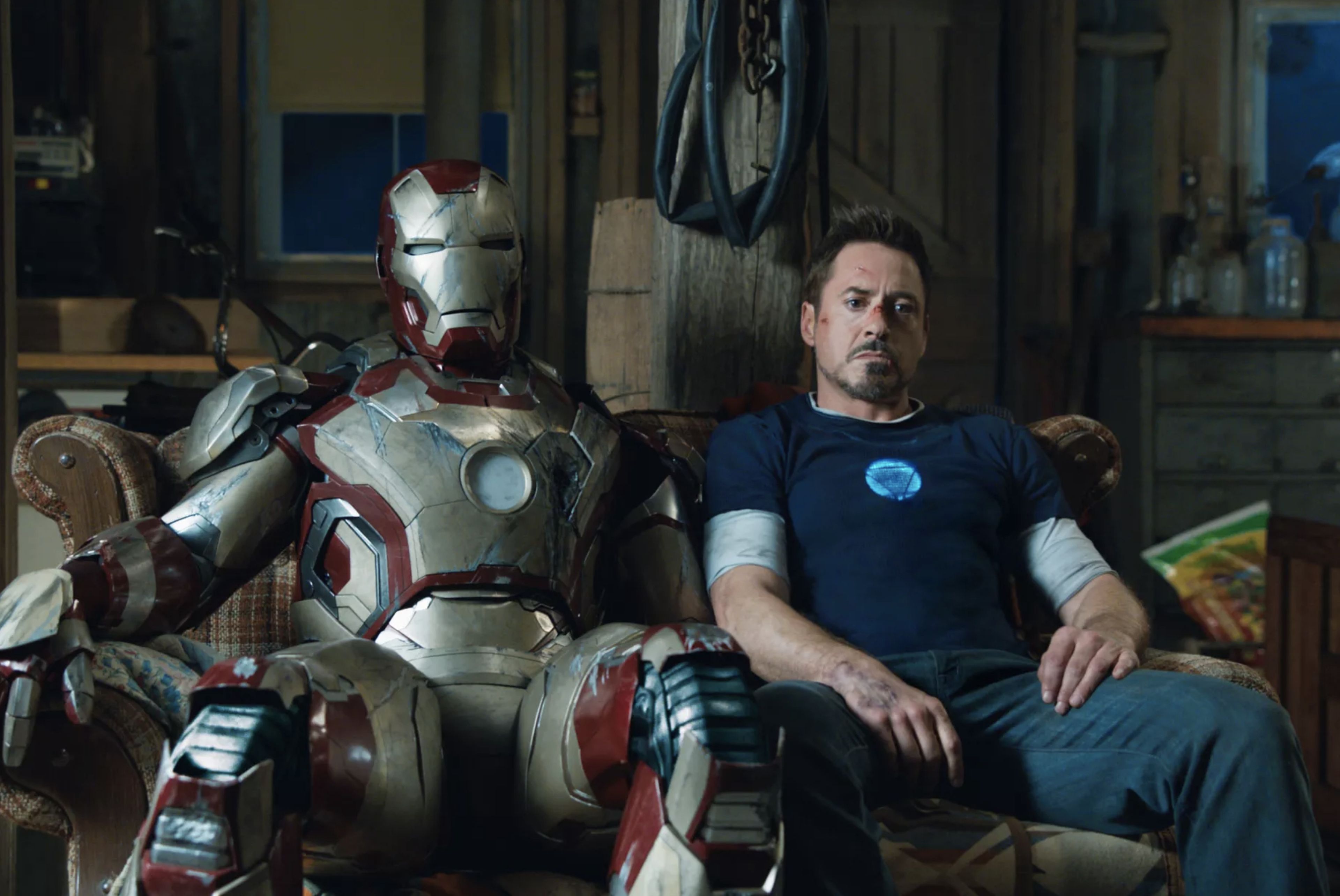 Robert Downey Jr. dans le rôle d'Iron Man dans Iron Man 3.