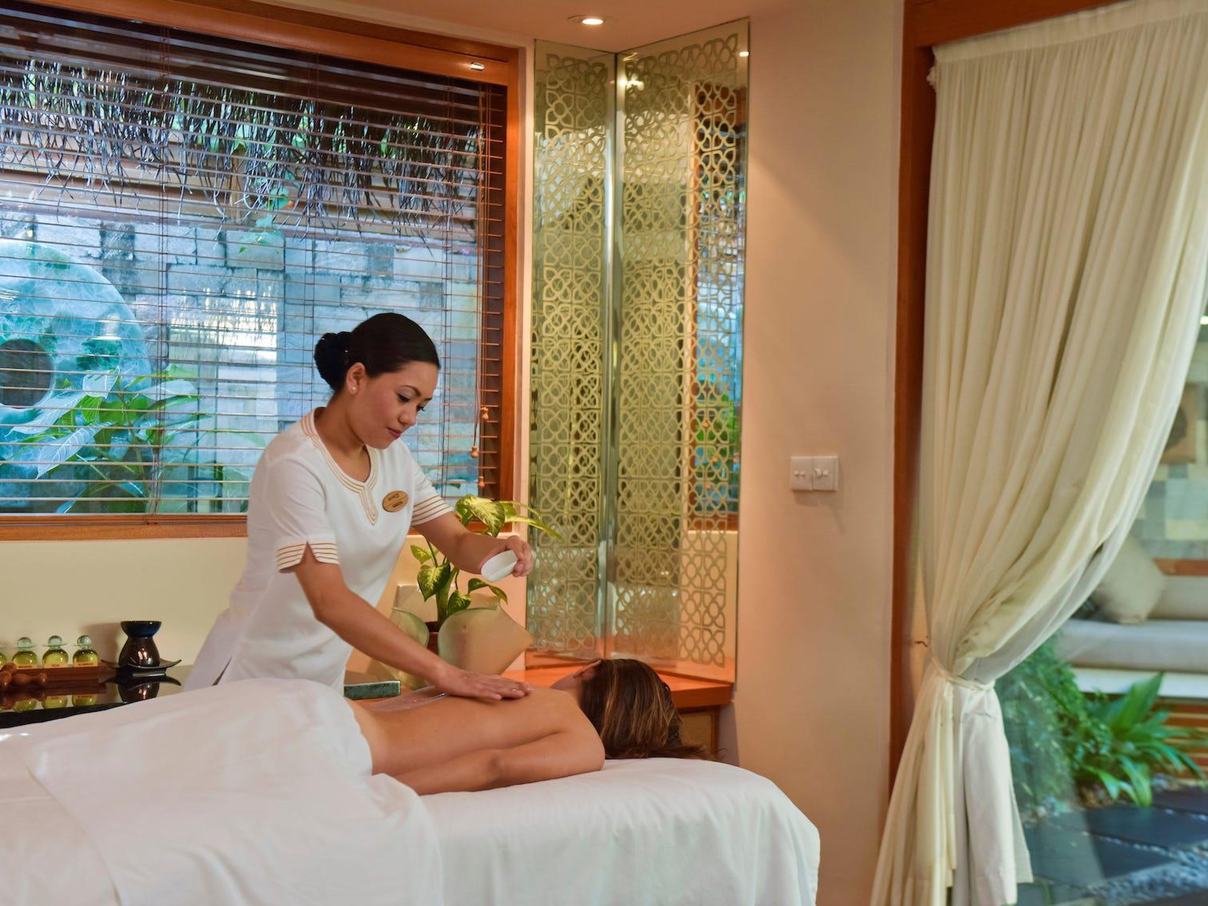 Spa services range from manicures ($95) and pedicures ($115) to full-body mud wraps ($205) and 12 different types of massages ($175-$215).