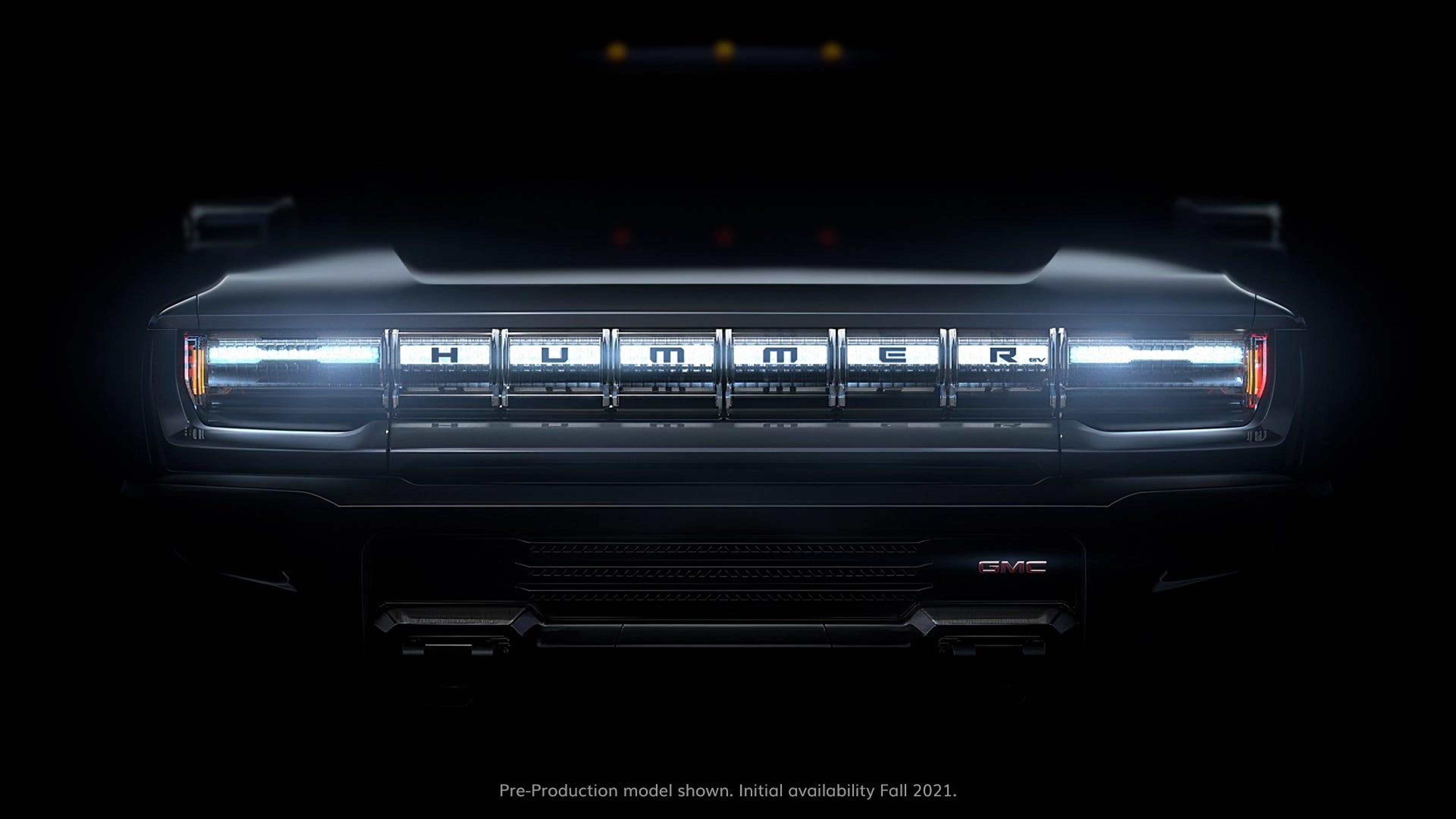The teaser photo for the new GMC Hummer. GMC
