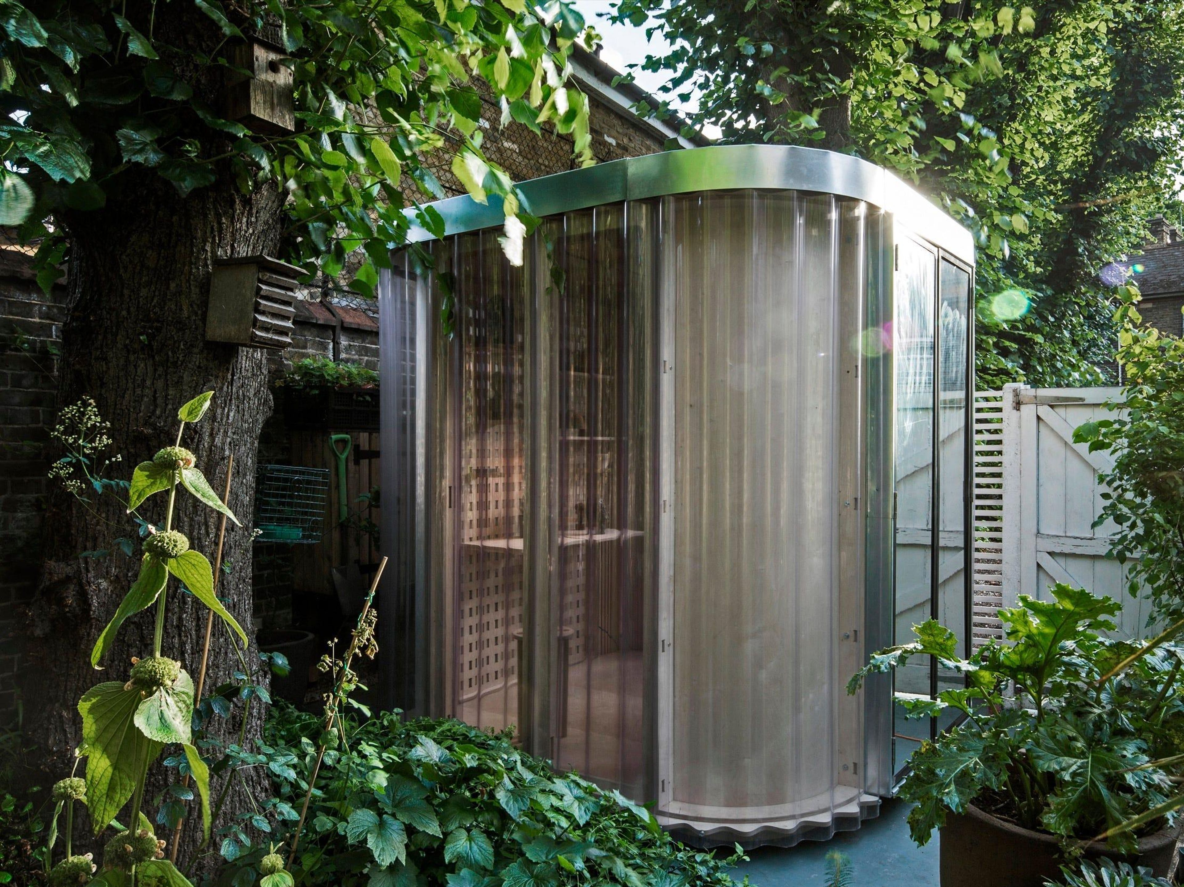 This $6,300 backyard tiny office made out of plywood and polycarbonate offers just 40 square feet to work from home in — see inside