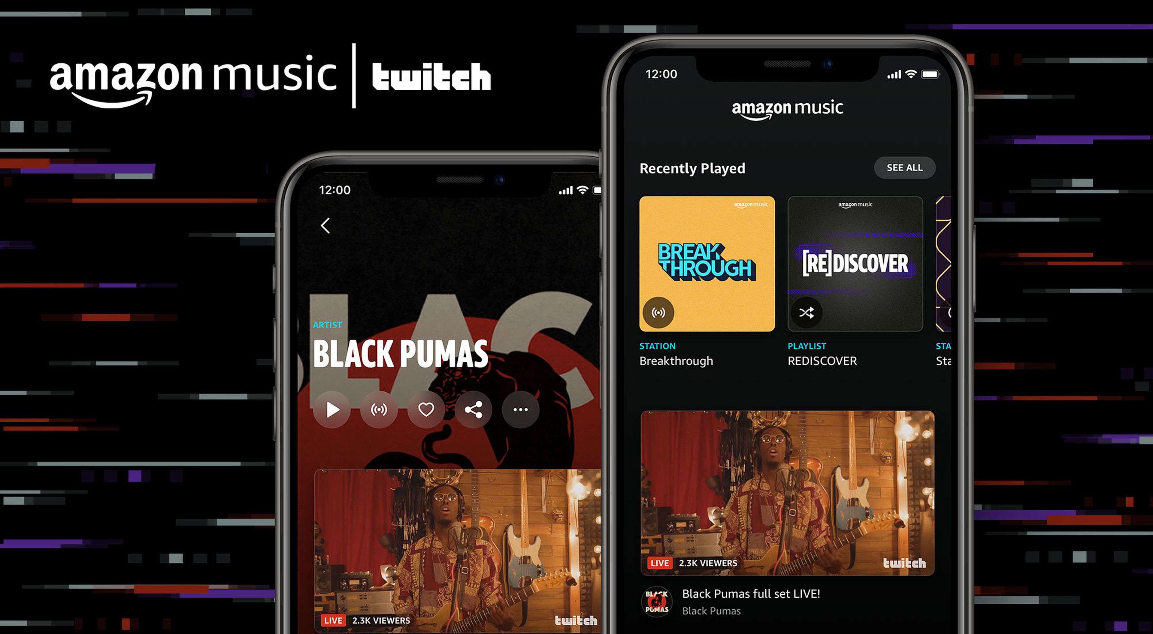 Amazon Music permite a los artistas incluir videos en directo de Twitch.