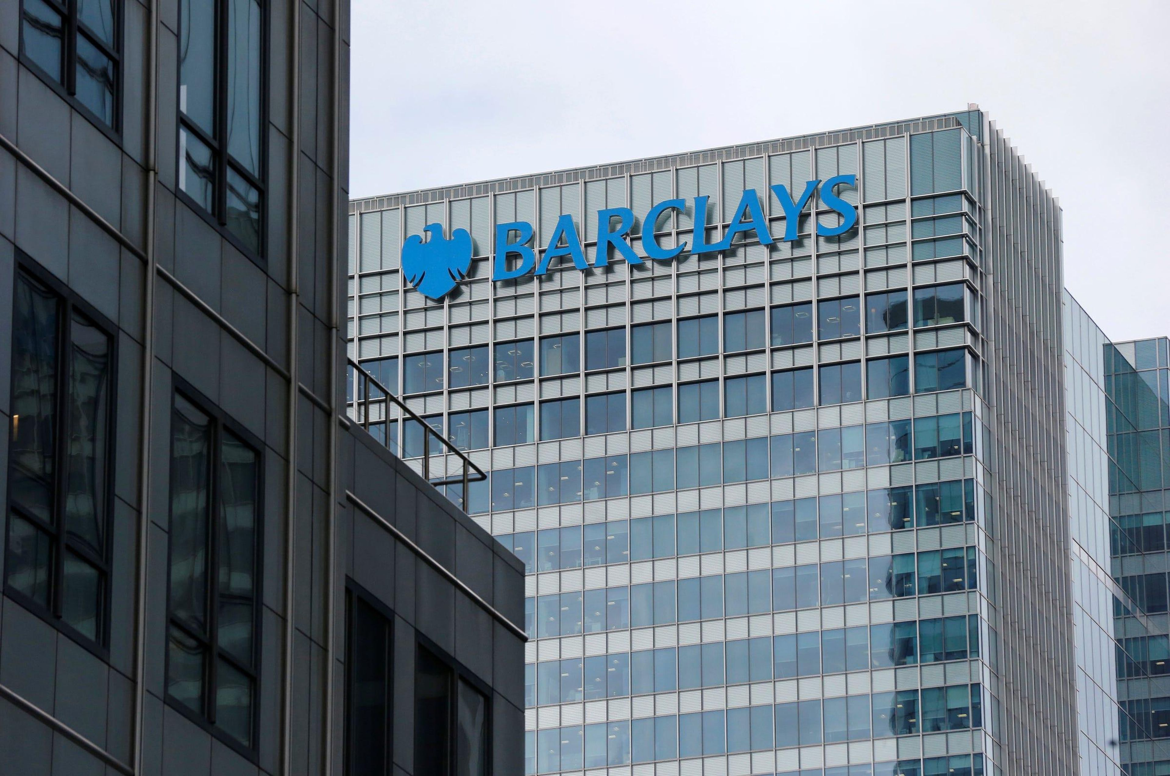 A Barclays bank office is seen at Canary Wharf in London. Reuters