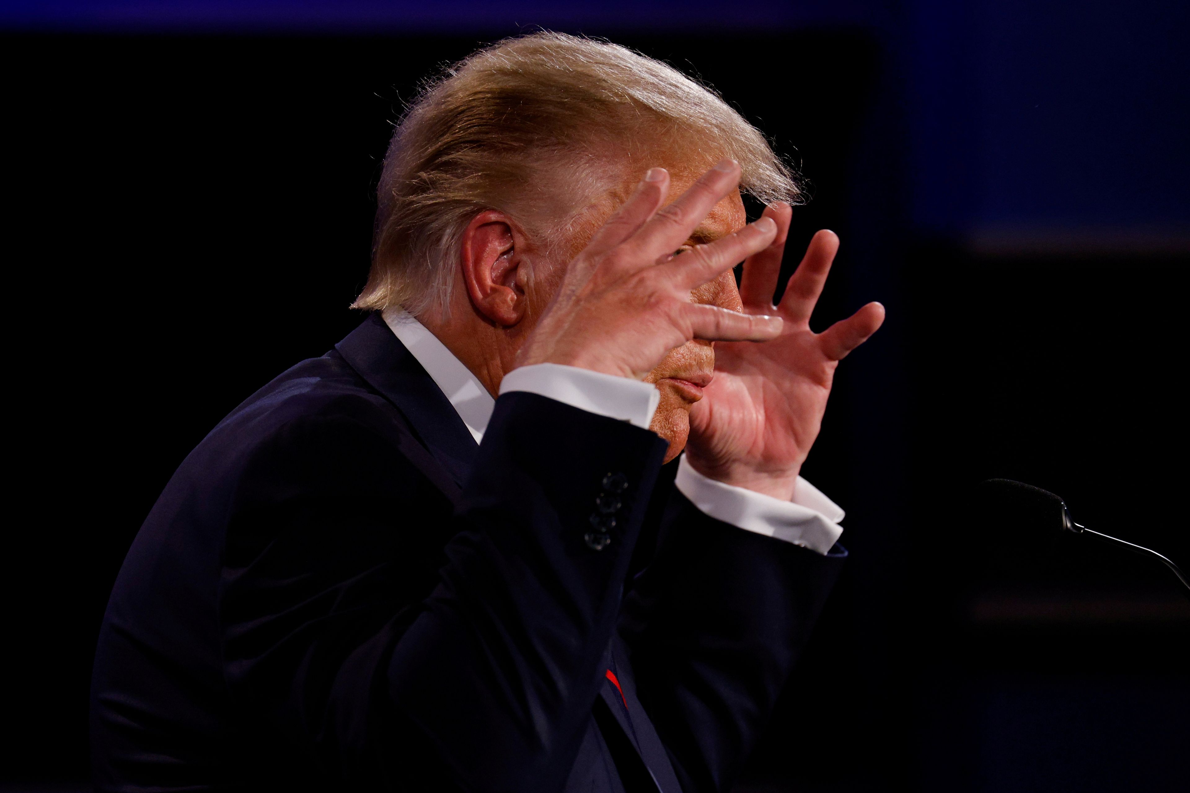 Donald Trump, durante el primer debate presidencial con Joe Biden.