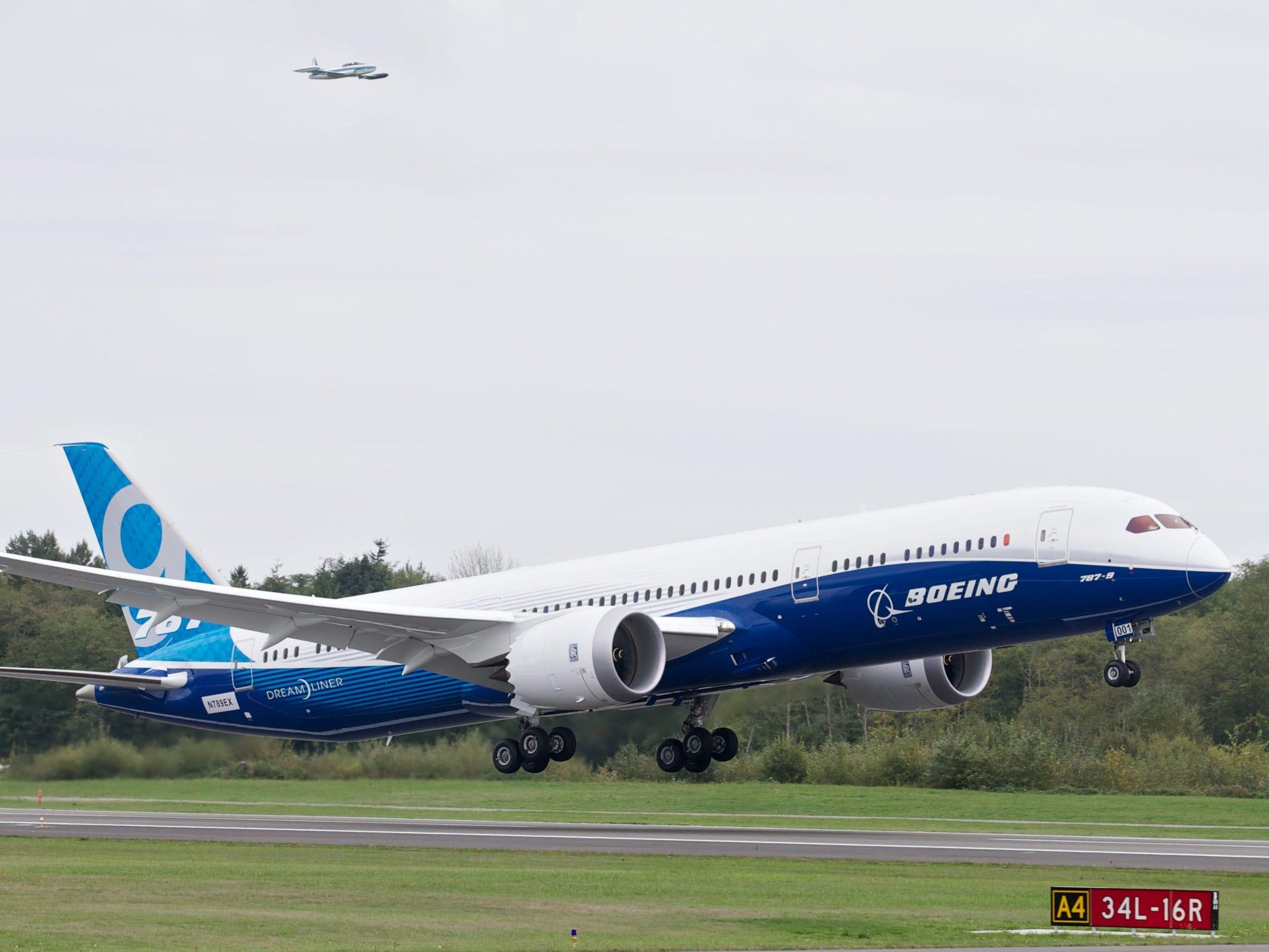 The first flight of a Boeing 787-9 Dreamliner. Stephen Brashear/Getty