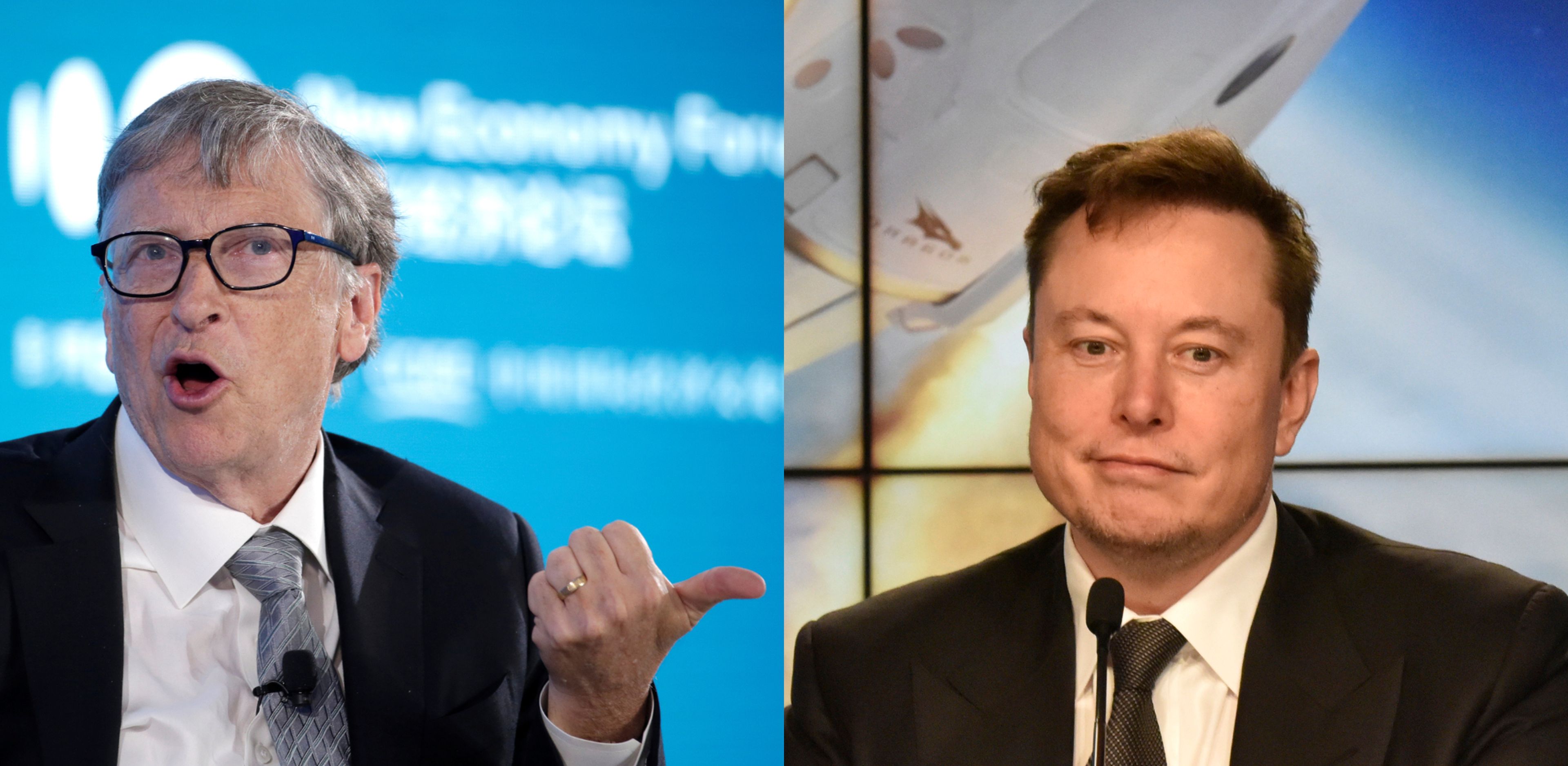 El fundador de Microsoft, Bill Gates, y el de Tesla, Elon Musk