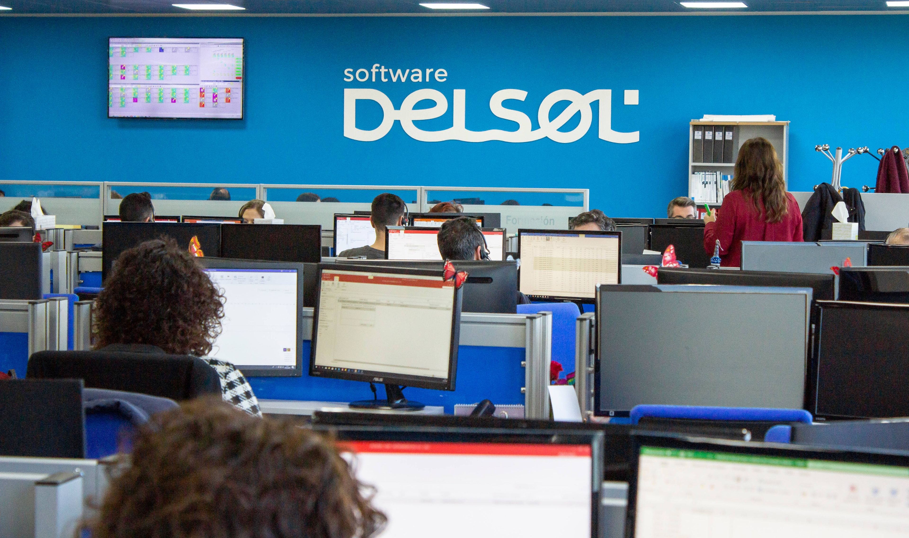 Interior de las oficinas de Software Delsol, en Mengíbar (Jaén)