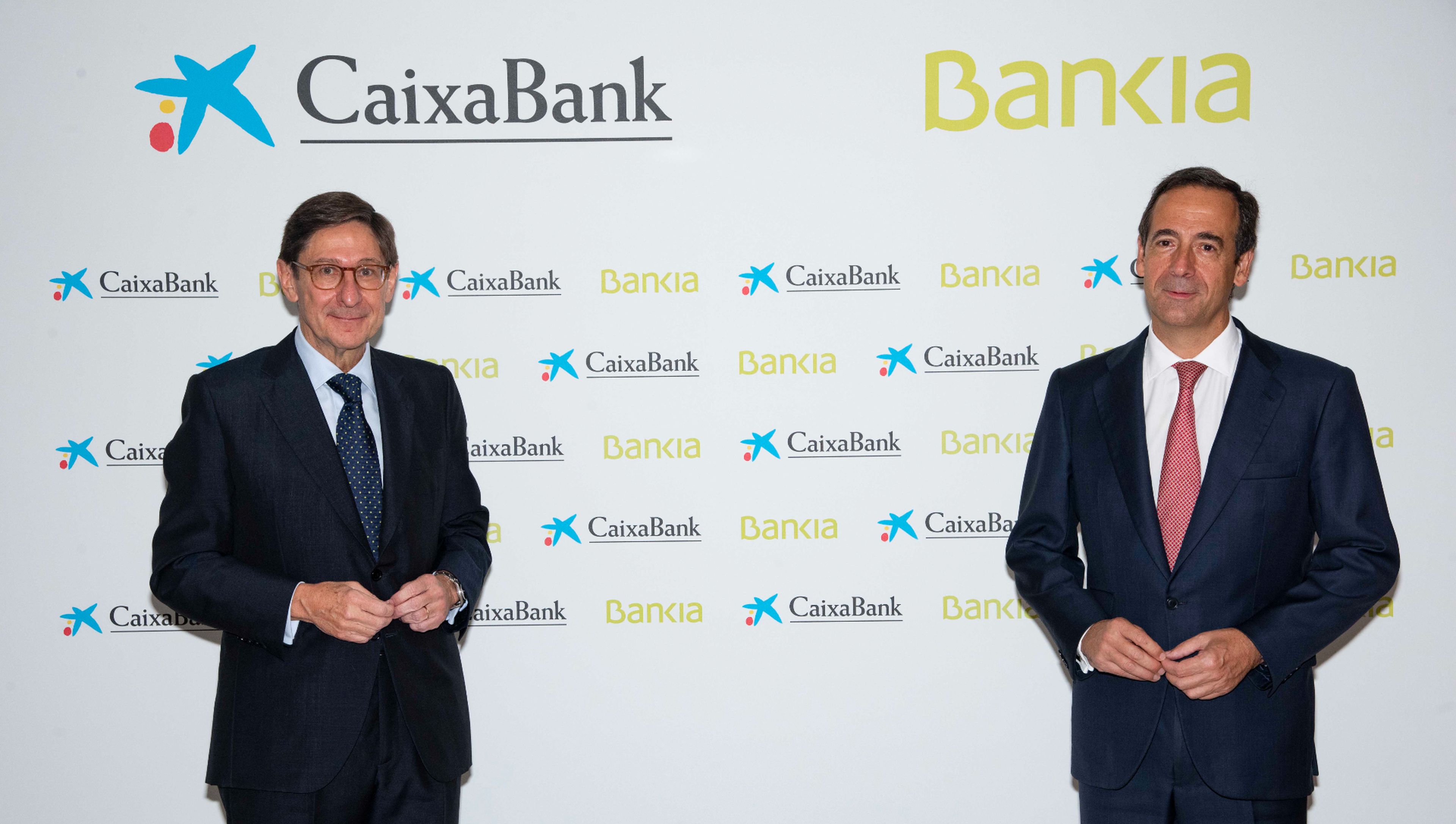 El presidente de Bankia y futuro presidente de CaixaBank, José Ignacio Goirigolzarri, y el consejero delegado de la entidad, Gonzalo Gortázar