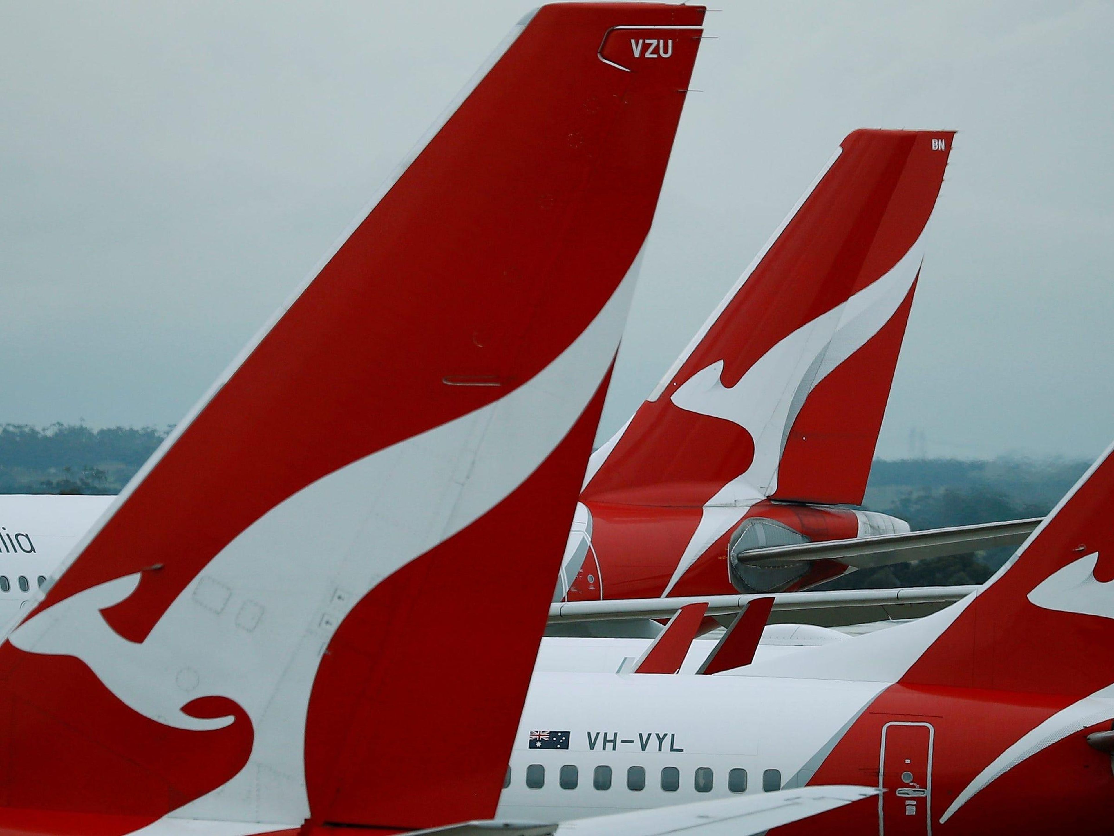 Qantas aircraft are seen on the tarmac at Melbourne Airport. Reuters