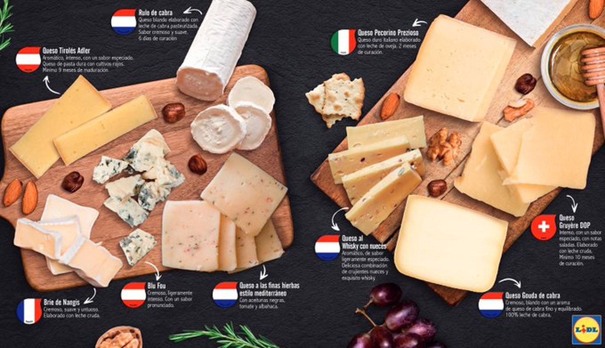 Los 20 quesos gourmet de Lidl por menos de 2,50 euros