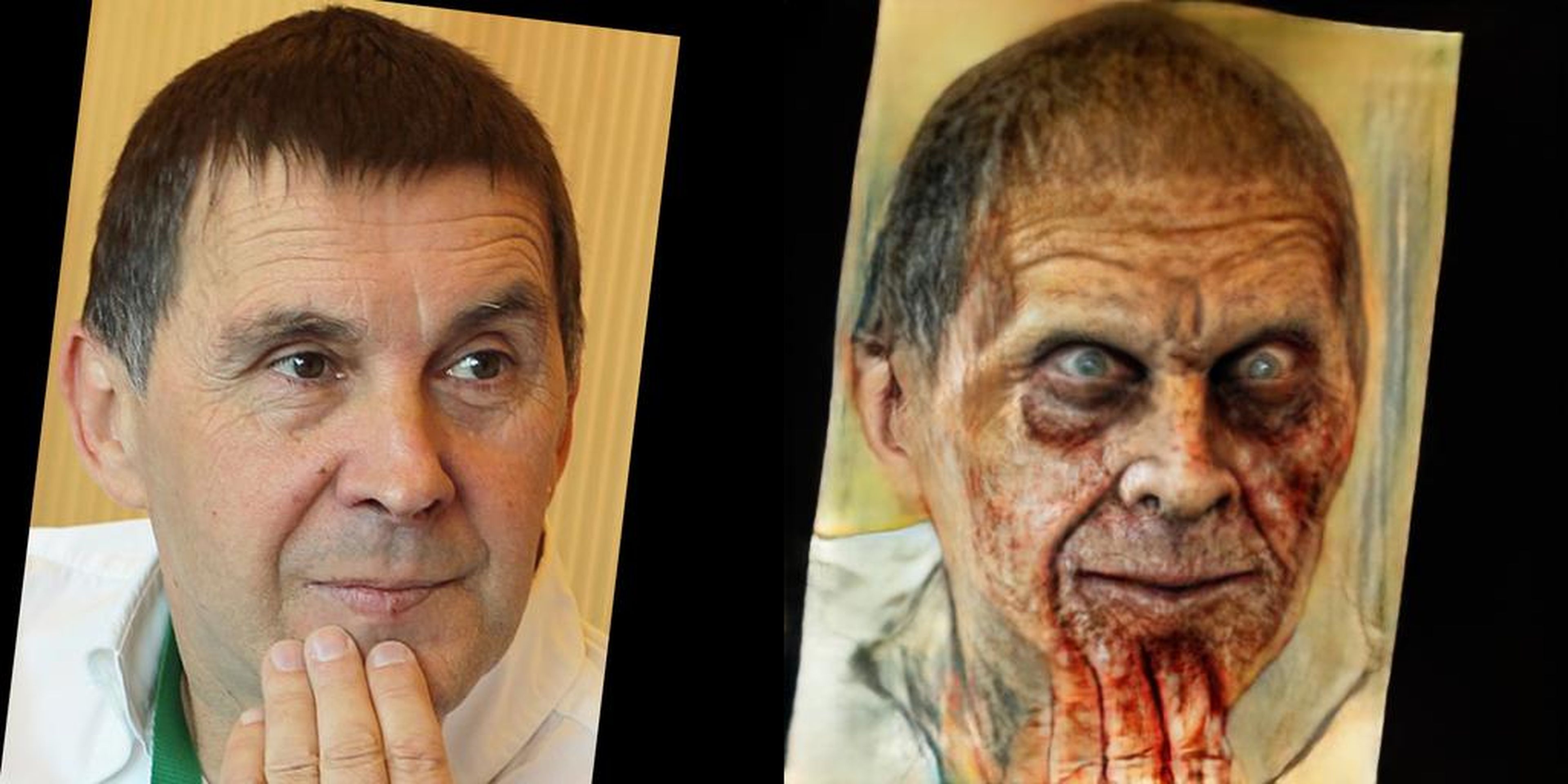 Arnaldo Otegi, coordinador general de Euskal Herria Bildu, convertido en zombie.