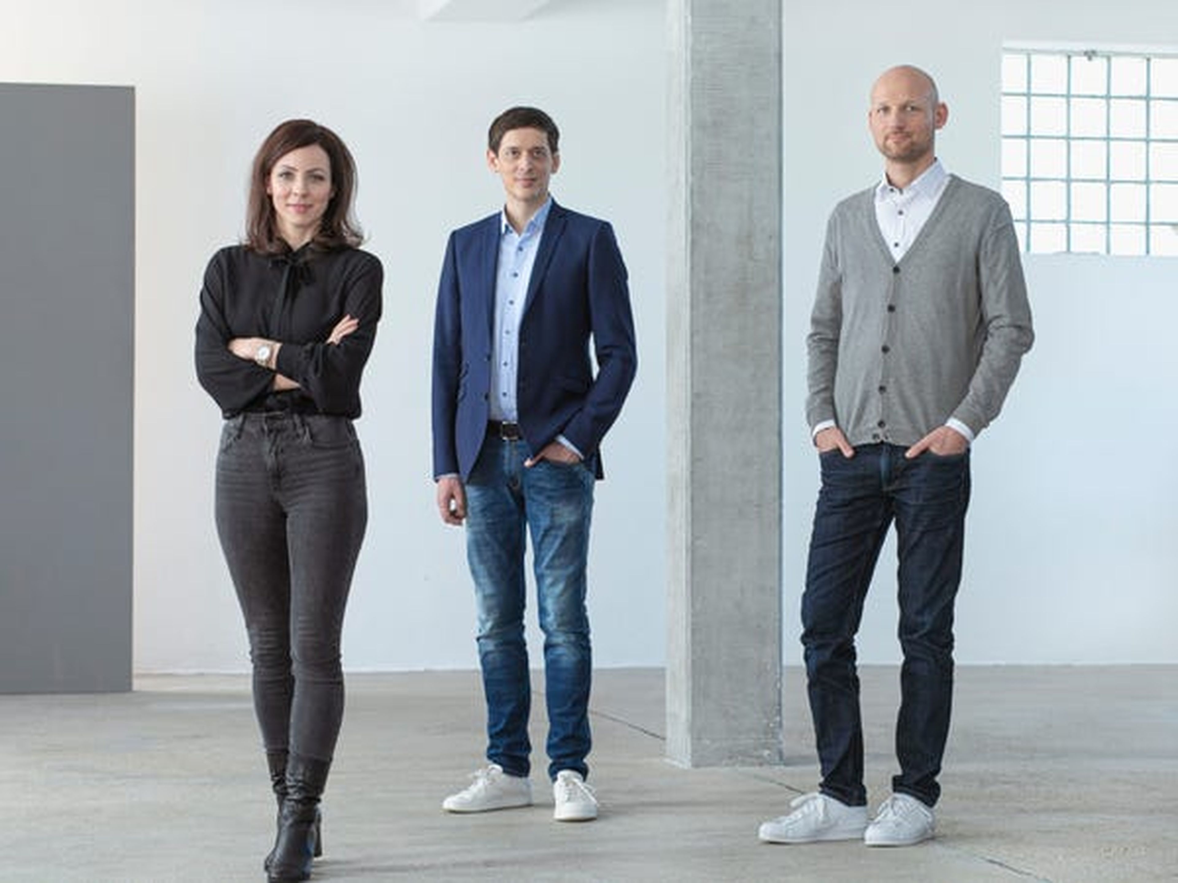 Los fundadores de Cluno, Christina Polleti (izq.), Nico Polleti (centro) y Andreas Schuierer.
