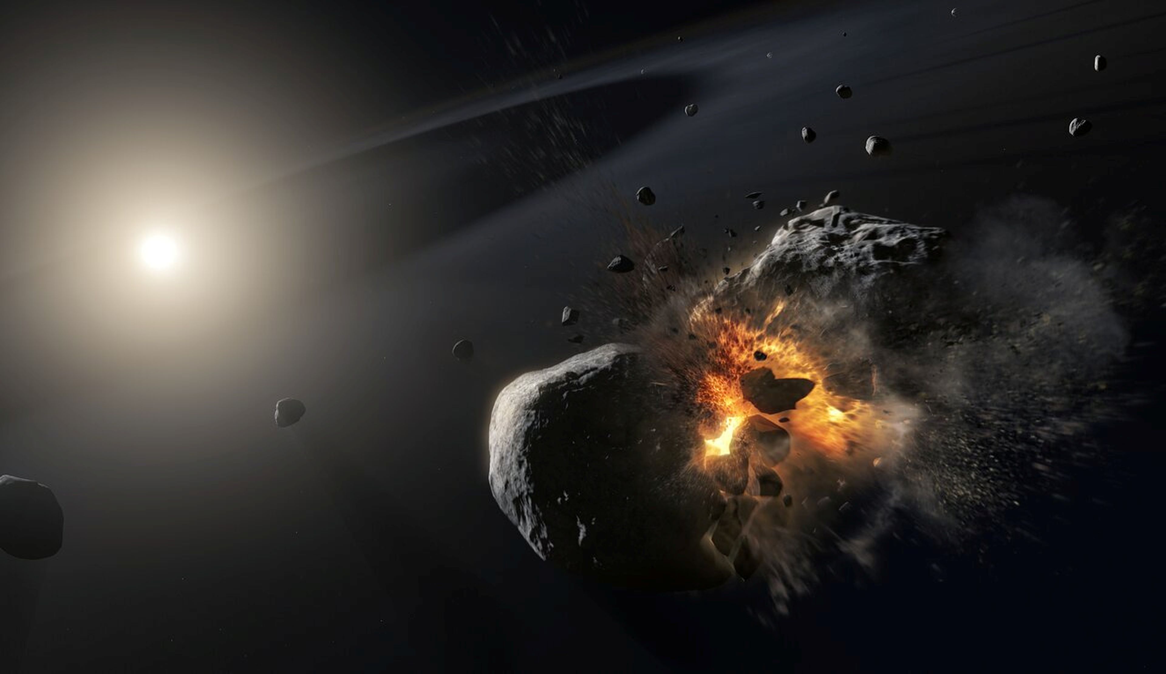 Colisión de asteroides.