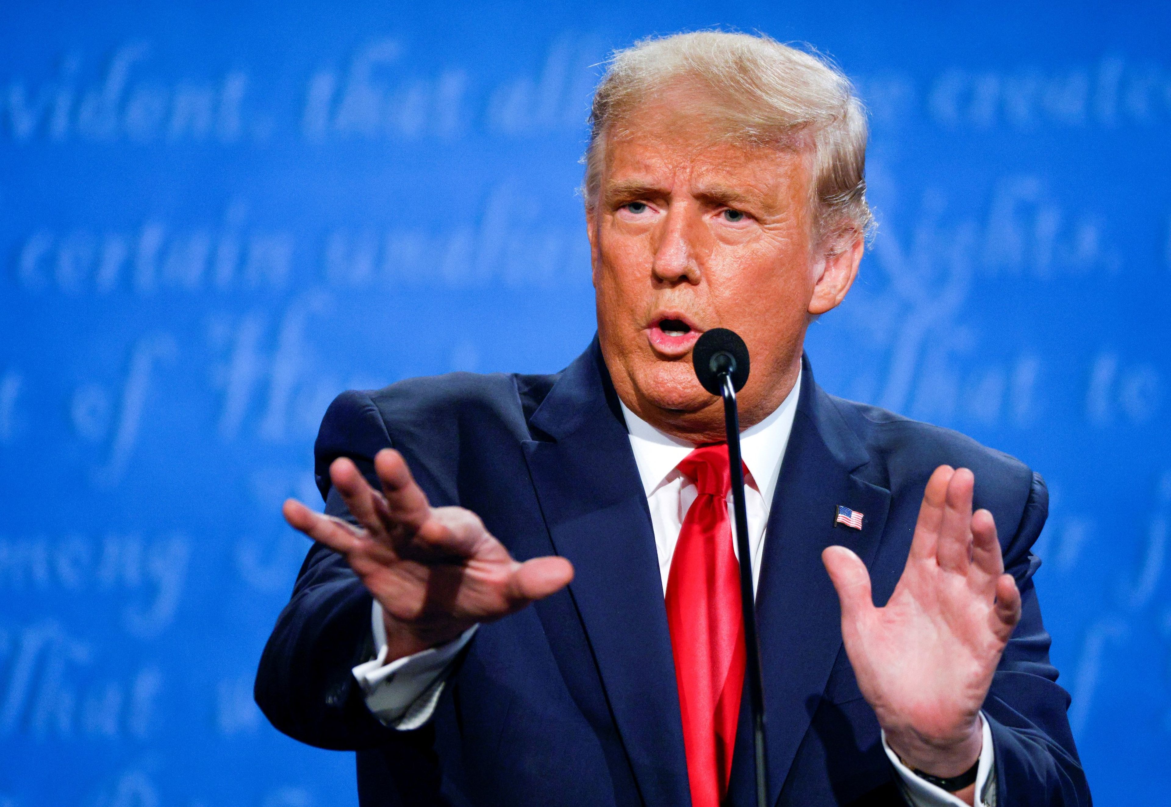 Donald Trump, presidente de Estados Unidos, durante el último debate contra Joe Biden antes de las elecciones presidenciales de noviembre.