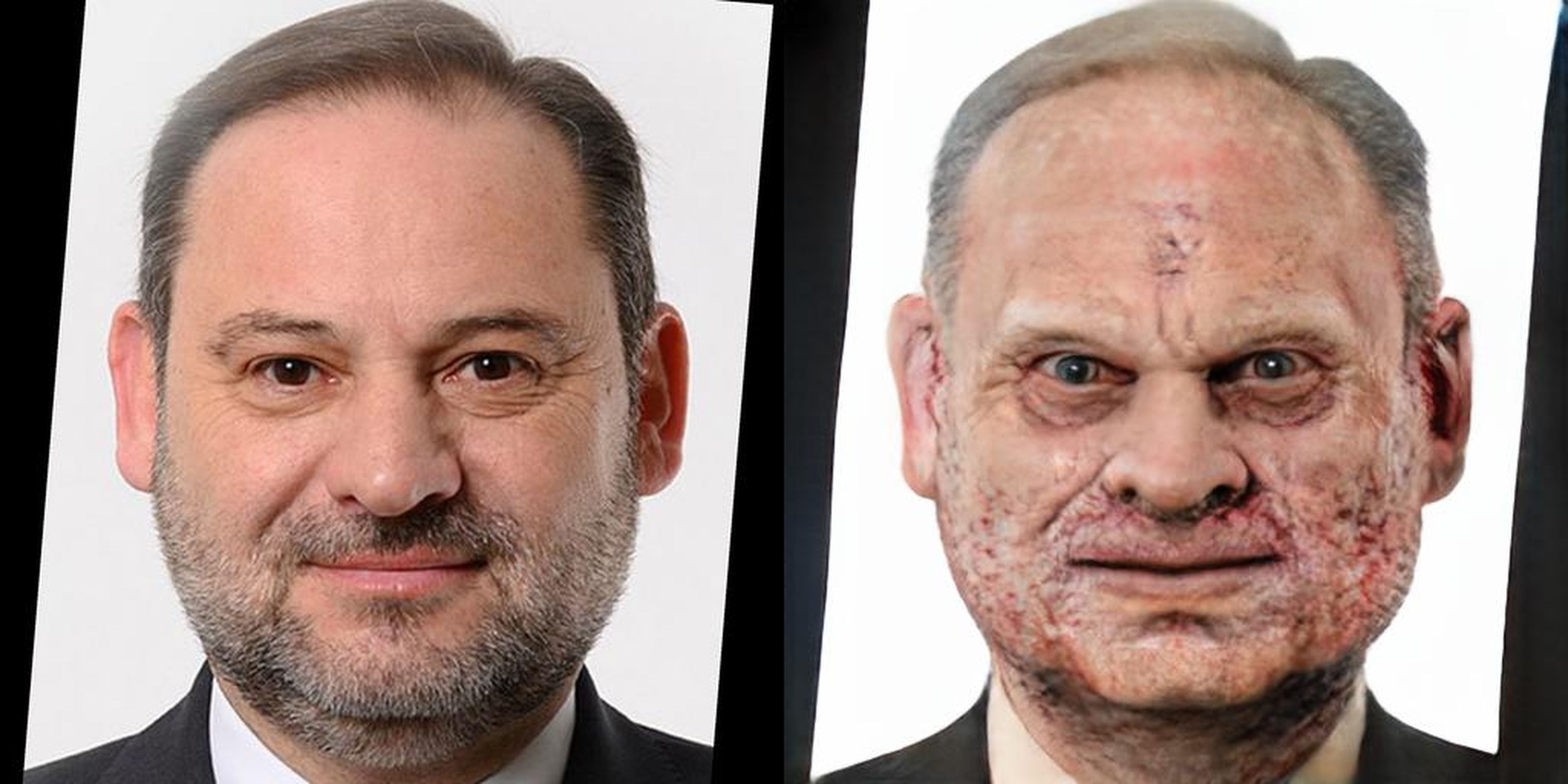 José Luis Ábalos, ministro de Transportes, Movilidad y Agenda Urbana, convertido en zombie.